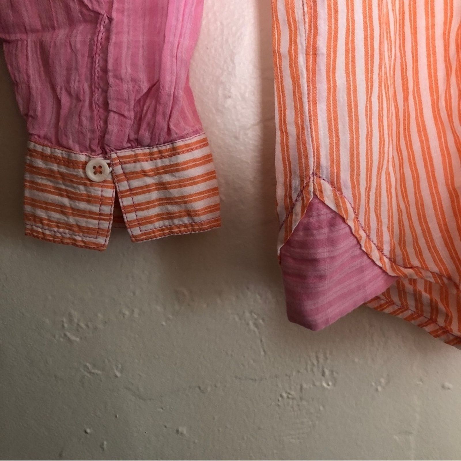Other beachlunchlounge Pink Orange Striped Button Beach Blouse Top Size M / US 6-8 / IT 42-44 - 5 Thumbnail