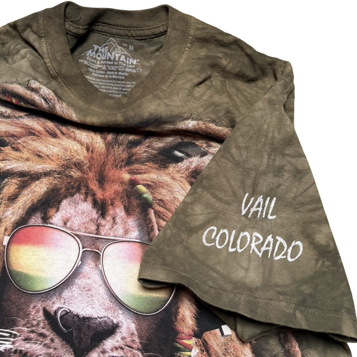 The Mountain The Mountain Lion Rasta T-Shirt Headphones Tie-Dye Brown M Size US M / EU 48-50 / 2 - 3 Thumbnail