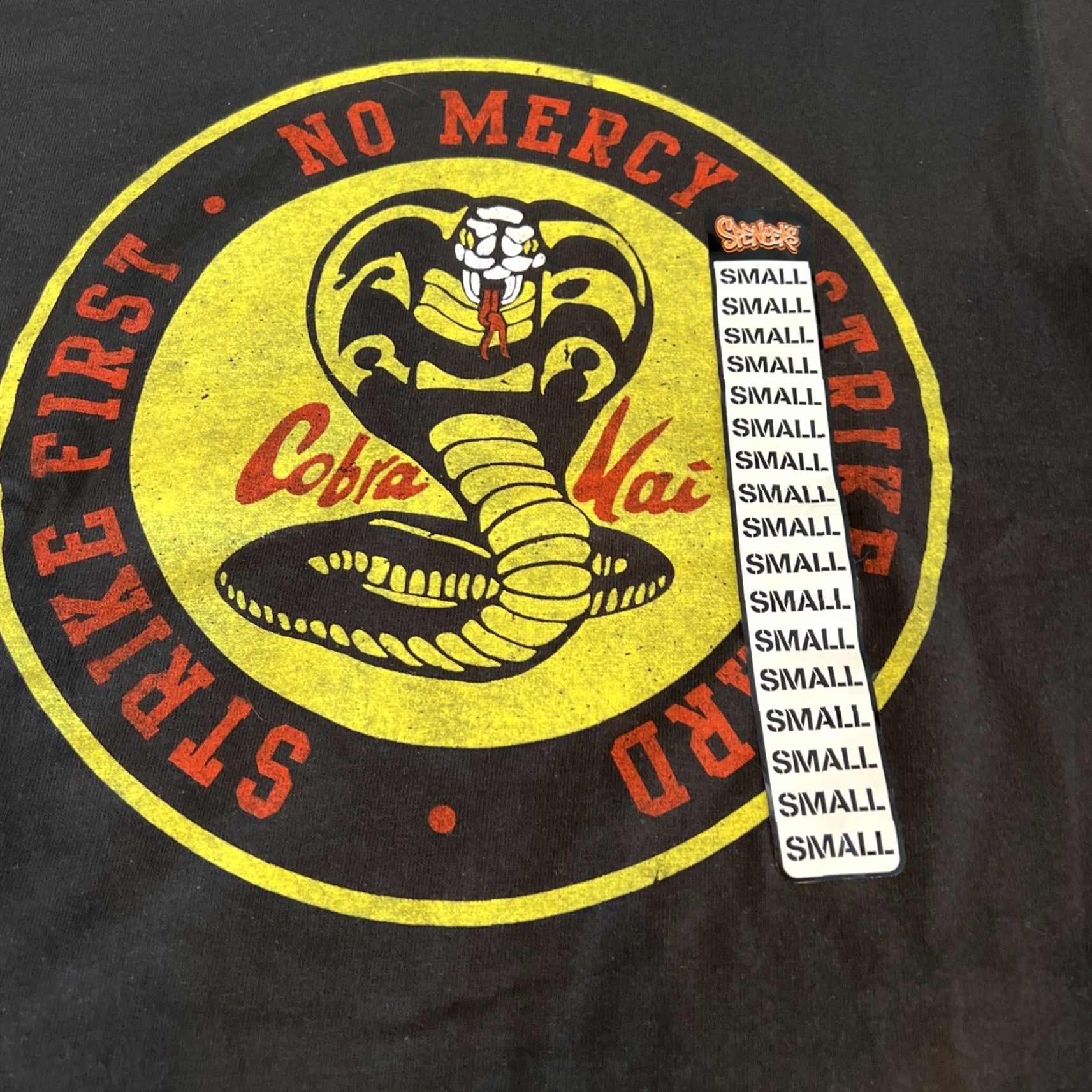 Vintage Bioworld Cobra Kai Shirt Men Small Strike First Strike Hard No Mercy New Tag Size US S / EU 44-46 / 1 - 3 Thumbnail