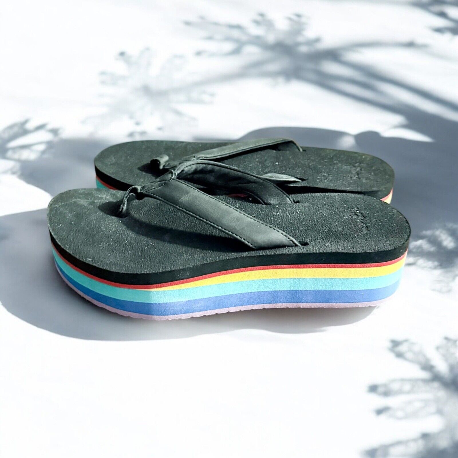 Sanuk Sanuk Wedge Rainbow Stacker Sandals Size US 7 / IT 37 - 2 Thumbnail