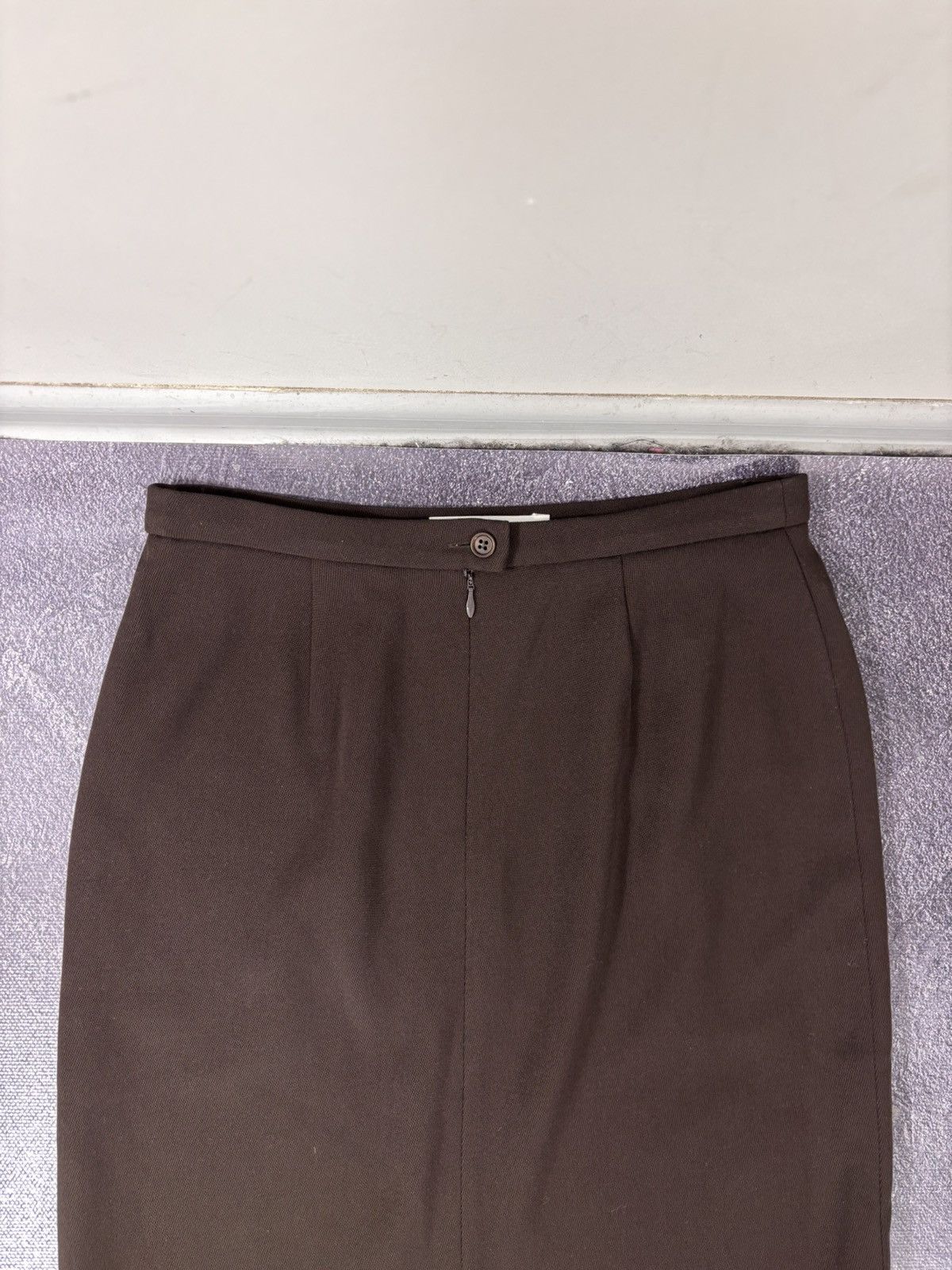 Max Mara Max Mara Women’s Brown Tailored Wool Straight Skirt Size 34" / US 12 / IT 48 - 6 Thumbnail