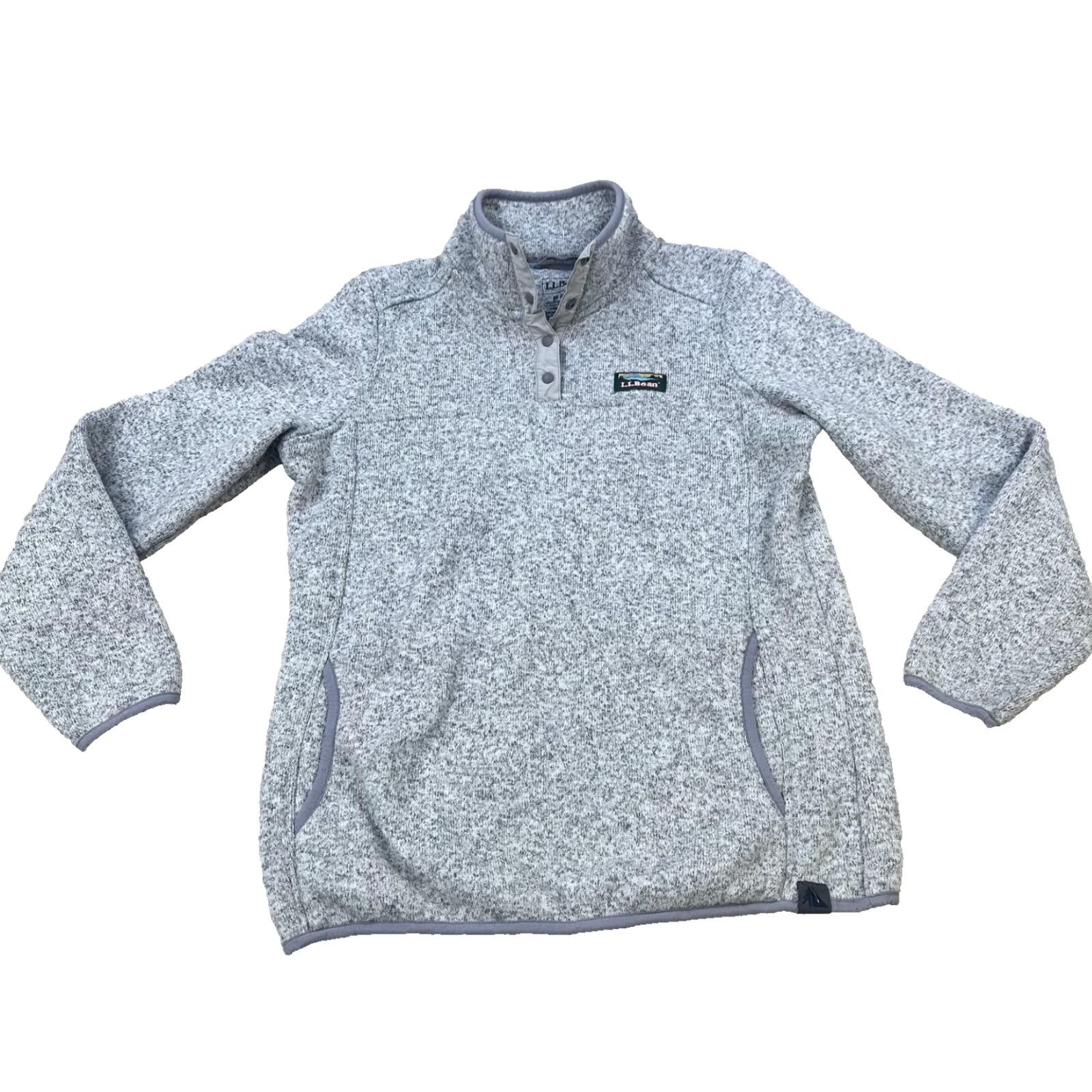 Vintage LL Bean Pullover Womens Medium Gray Fleece Sweater Outdoor 1/4 Zip Cozy Hiking Size M / US 6-8 / IT 42-44 - 3 Thumbnail