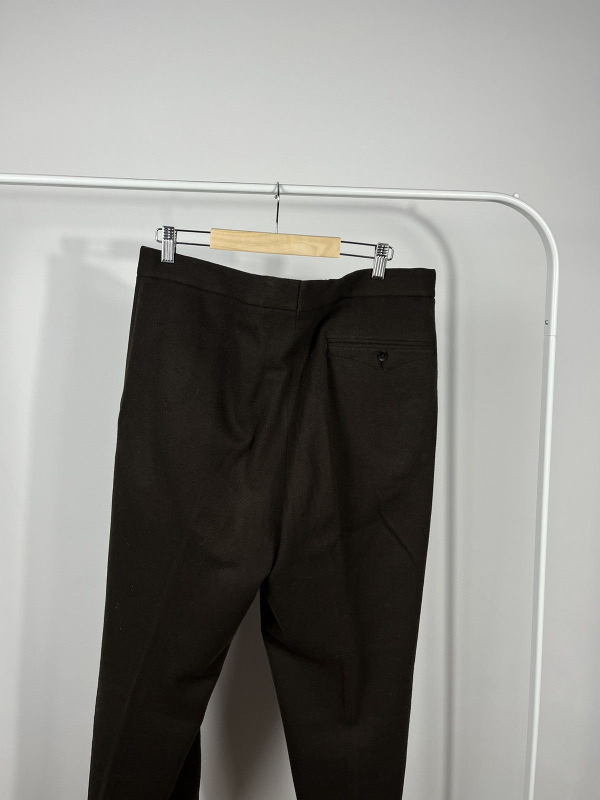 Other Vintage Wool Trousers Dark Brown High Waist Tailored Pants Size US 36 / EU 52 - 15 Thumbnail