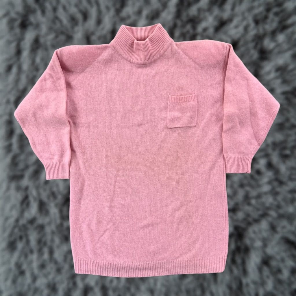Pinko VINTAGE Vivat Sweater Womens Large Pink 3/4 Sleeve Lambswool Angora 80s Outdoor Size L / US 10 / IT 46 - 1 Thumbnail