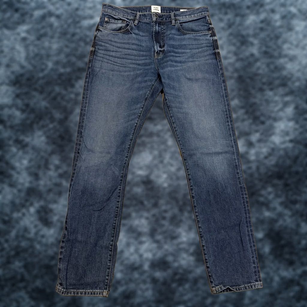 Flint And Tinder Flint and Tinder Slim Fit Jeans Men’s 33x32 Blue Cotton Stretch 5-Pocket Denim Multiple Seasons Slim Fit Mens Jeans Blue 5-Pocket Size US 33 - 1 Thumbnail