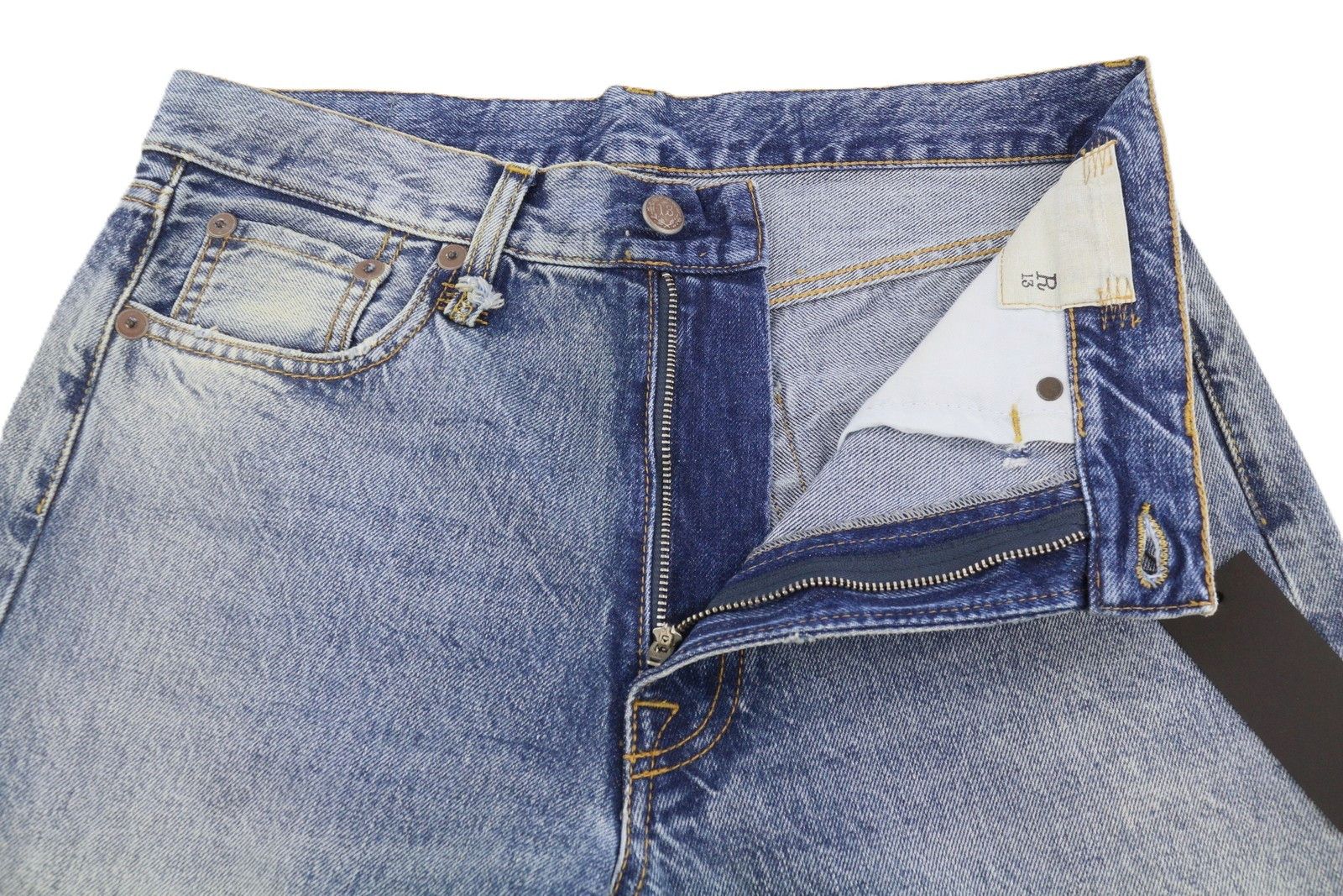 R13 BOYFRIEND 27 Jasper Cropped Blue PF25 Jeans 87192 Size 27" / US 4 / IT 40 - 5 Thumbnail