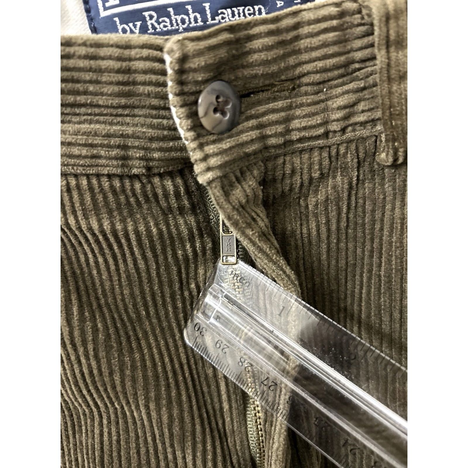 Polo Ralph Lauren VINTAGE Polo Ralph Lauren Andrew Pant Chino Pants Mens 36 Olive Green Corduroy Pleated Logo Front Four-Pocket Relaxed Straight 36x28 Size US M / EU 48-50 / 2 - 5 Thumbnail
