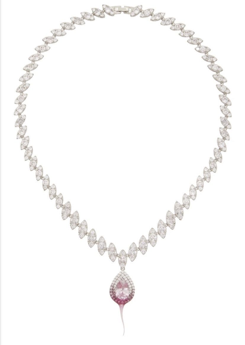 Ottolinger Ottolinger Exclusive Silver & Pink Diamond Dip Necklace Size ONE SIZE - 1 Thumbnail