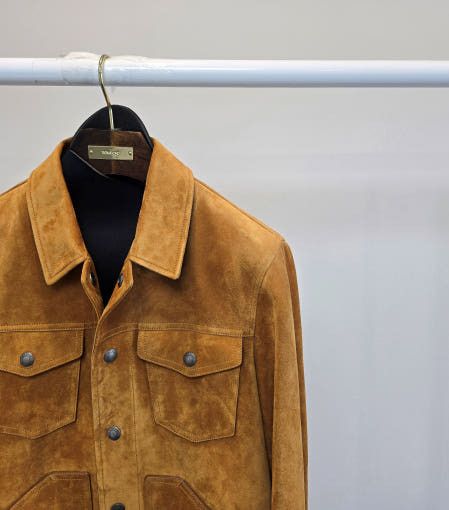 Tom Ford o1sm1stk0725 Cashmere Suede Trucker Jacket in Brown Size US M / EU 48-50 / 2 - 2 Thumbnail