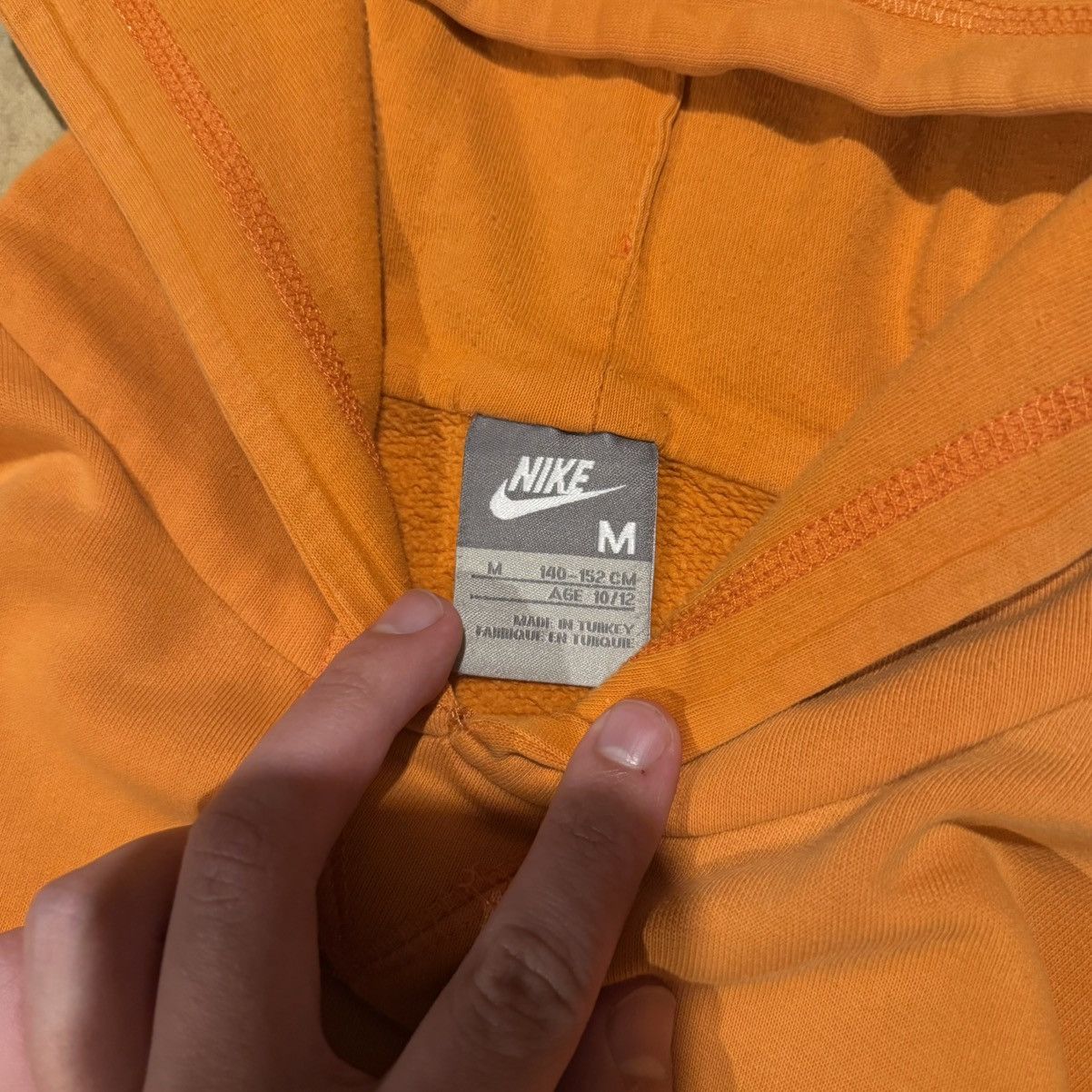Nike Vintage 2000s Nike Orange Mini Swoosh Hoodie Essential Y2K Size US XS / EU 42 / 0 - 4 Thumbnail