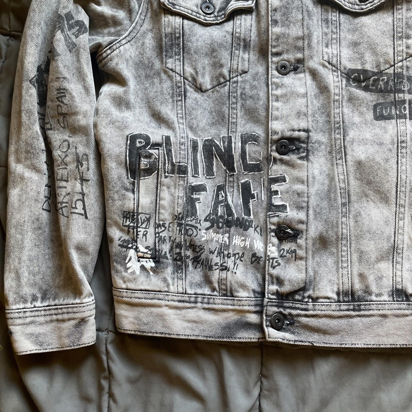 Zara Zara Grey Graffiti Denim Jacket Large Light Wash Splatter Size US L / EU 52-54 / 3 - 3 Thumbnail
