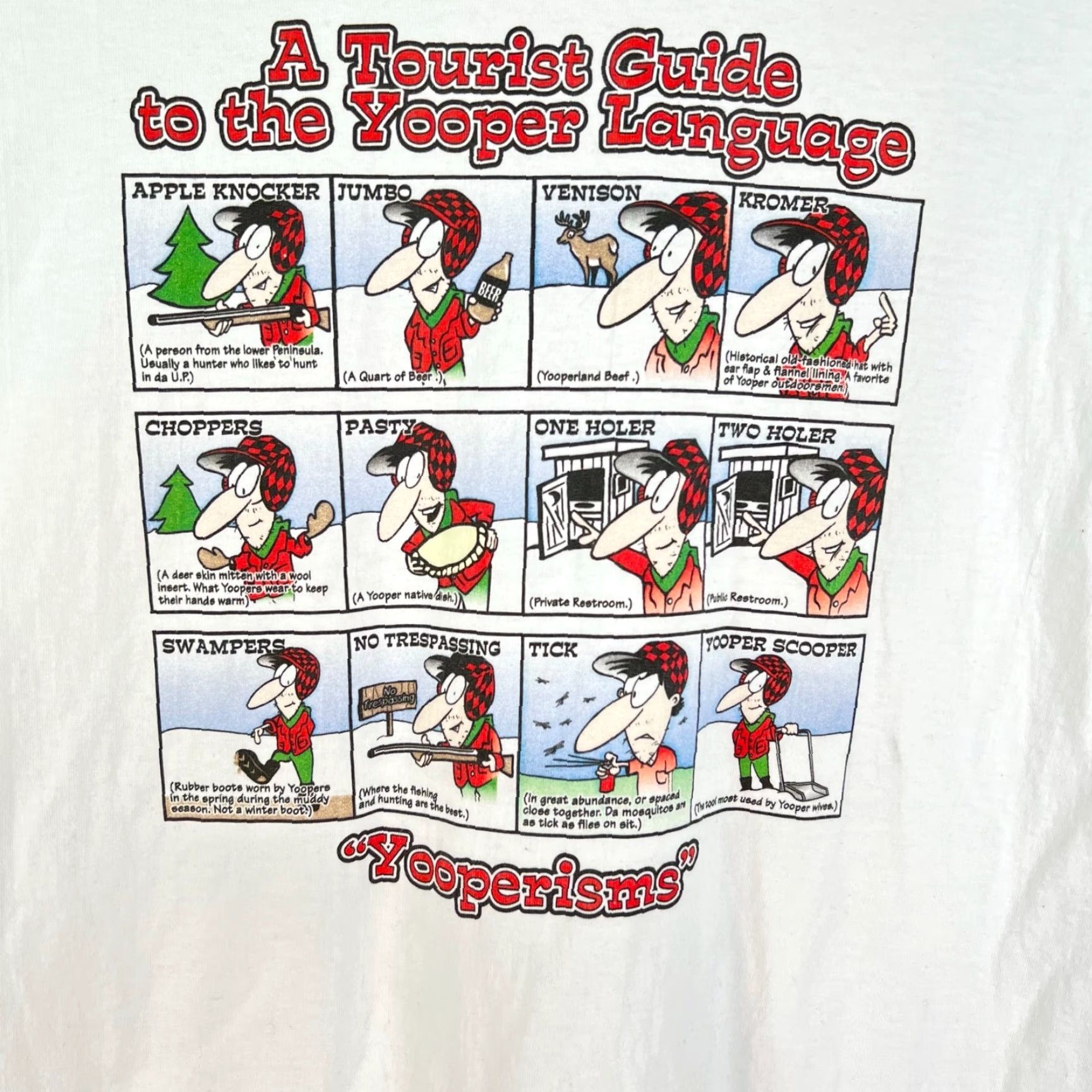 Fruit Of The Loom VINTAGE Yooper's Guide To Language Yooperisims Adult Size 4XL White Size US XXL / EU 58 / 5 - 2 Thumbnail