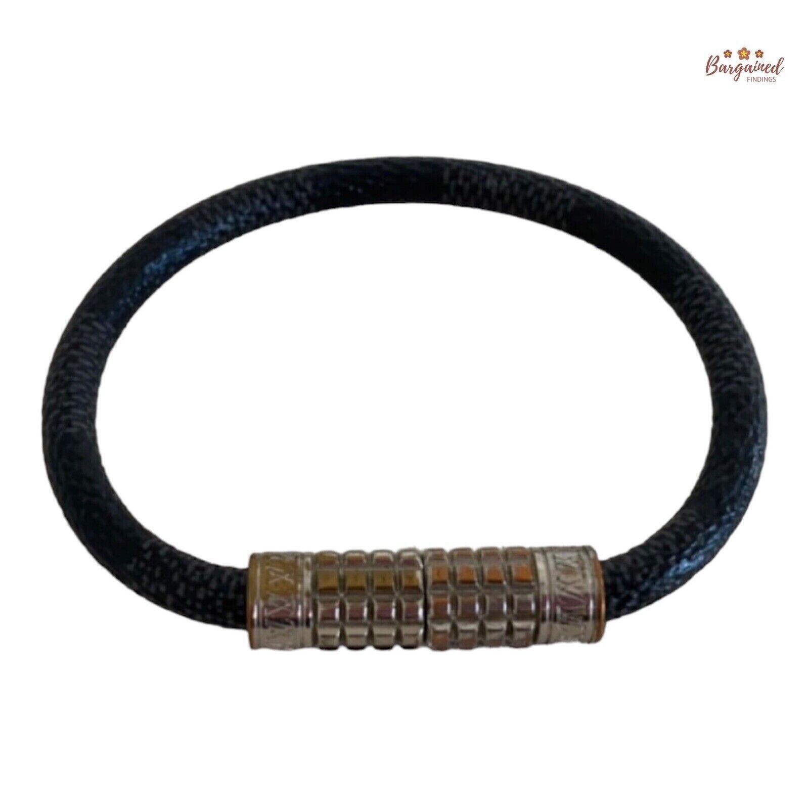 Louis Vuitton Louis Vuitton Black Damier Graphite Silver Tone Bracelet Size ONE SIZE - 4 Thumbnail