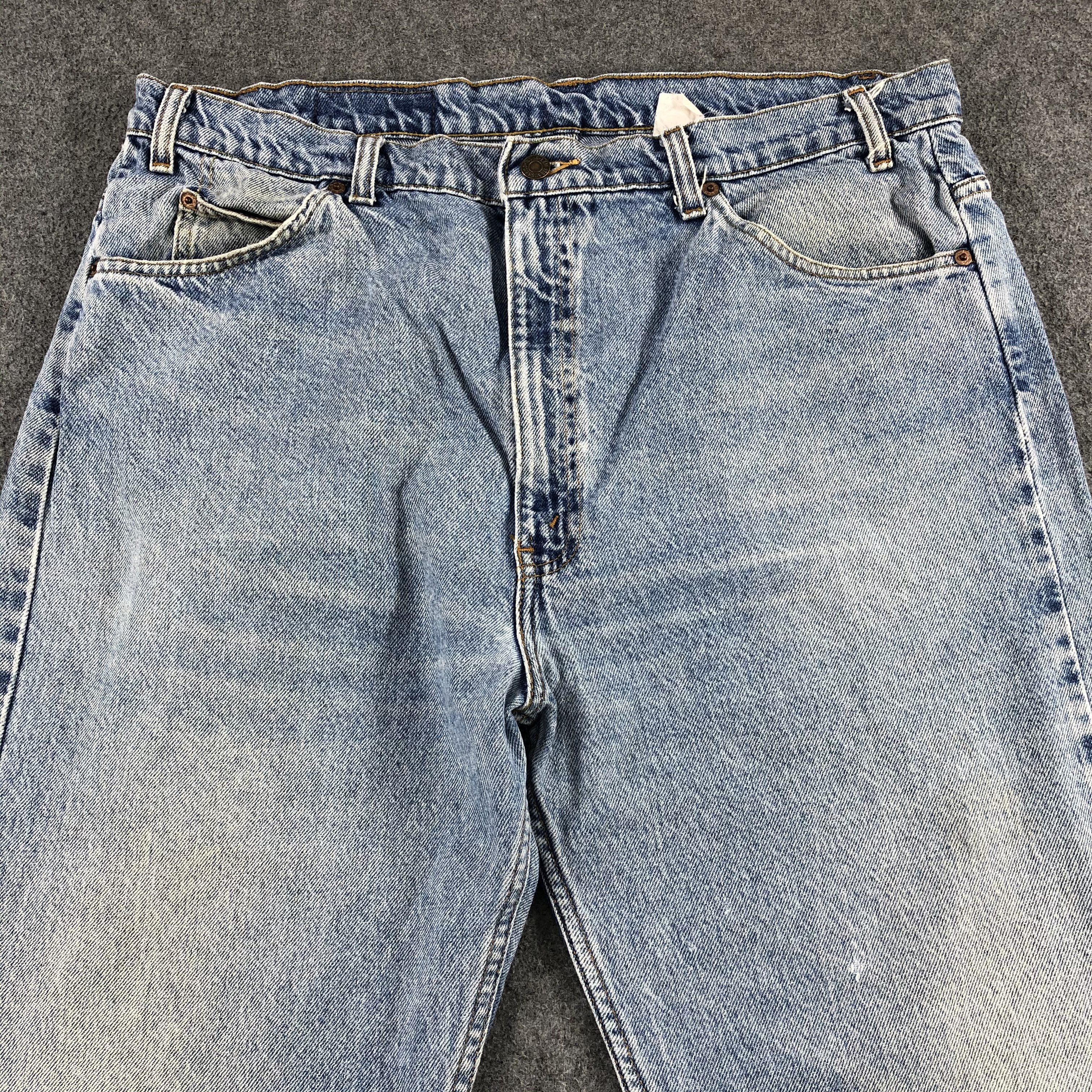 Levi's 90s Vintage Blue Wash Levis 505 Orange Tab Jeans-J1409 Size US 39 - 3 Thumbnail