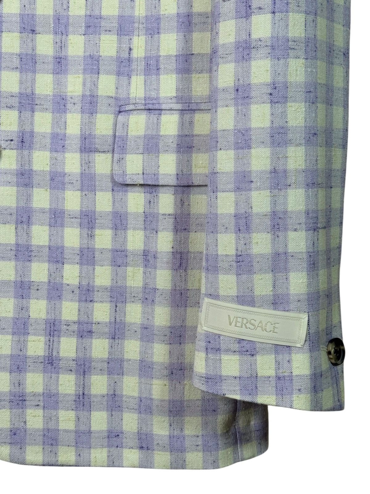 Versace Versace Men’s Suit Lilac Ivory Checkered Size 48 Size 38R - 4 Thumbnail