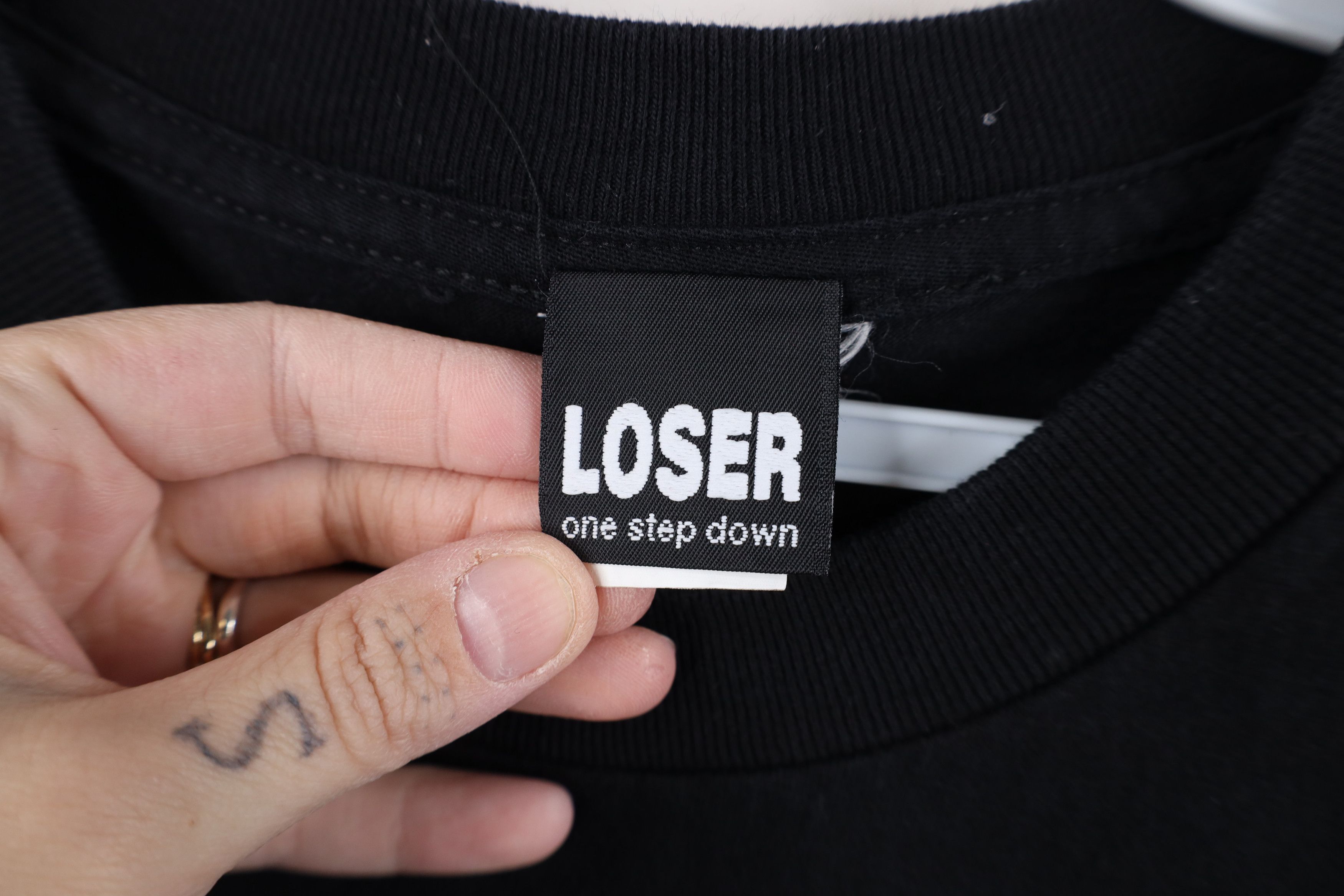 Vintage Vintage 90s Loser Skateboards Dumb People T-Shirt Black USA Size US XL / EU 56 / 4 - 11 Thumbnail