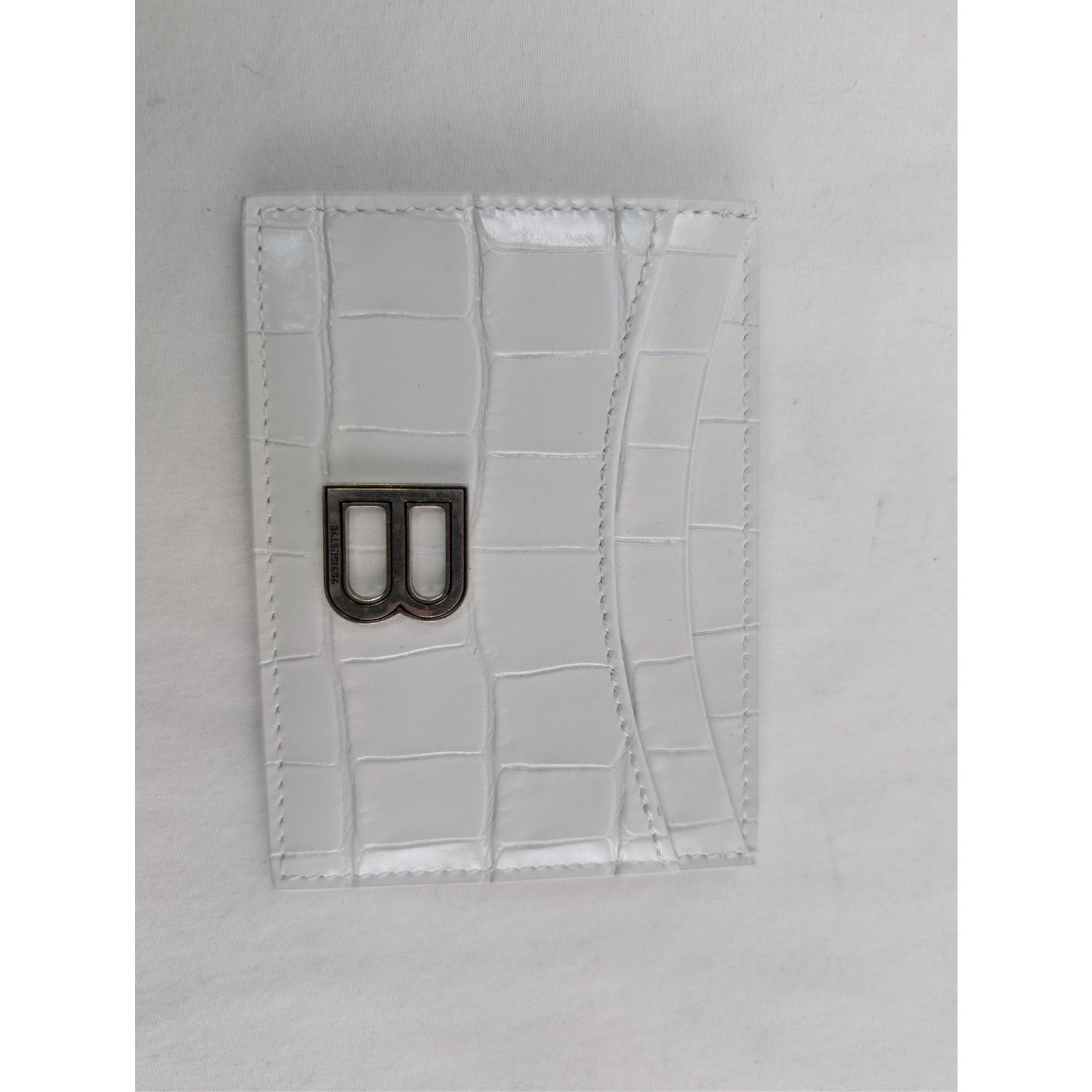 Balenciaga o1rshd1 Size: OS / Shiny Embossed Croc Hourglass Card Holder Size ONE SIZE - 3 Thumbnail