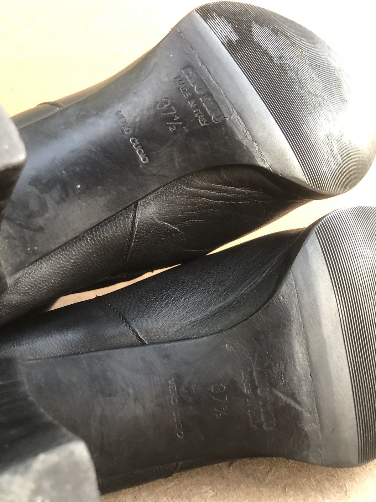 Miu Miu MIU MIU Black Calfskin Leather Women’s Boots Size 37.7 Size US 7.5 / IT 37.5 - 14 Thumbnail