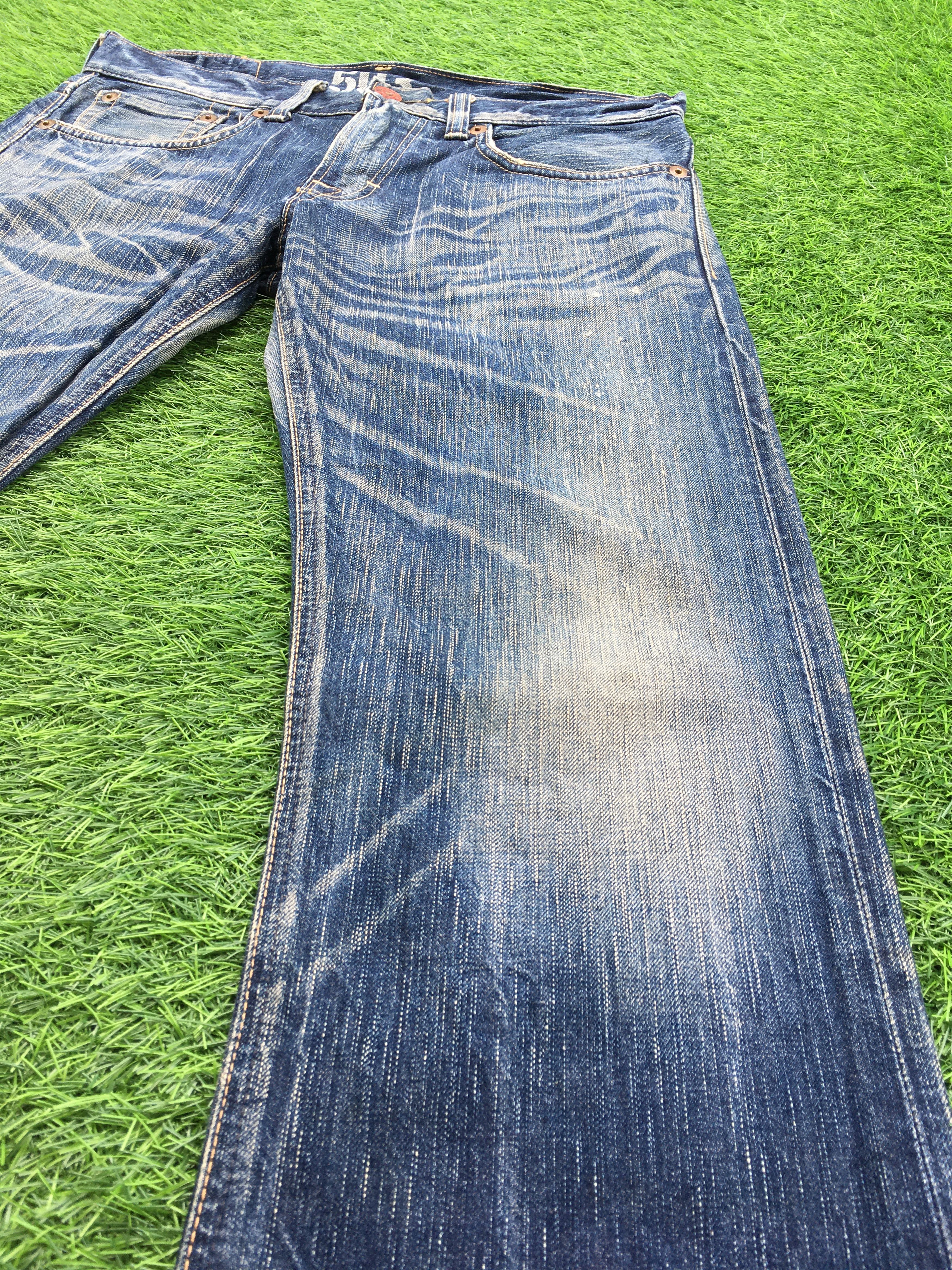 Edwin × Japanese Brand Flare 90s Style Edwin 503 Flare BlueTrip Distress Jean D-995 Size US 32 / EU 48 - 6 Thumbnail