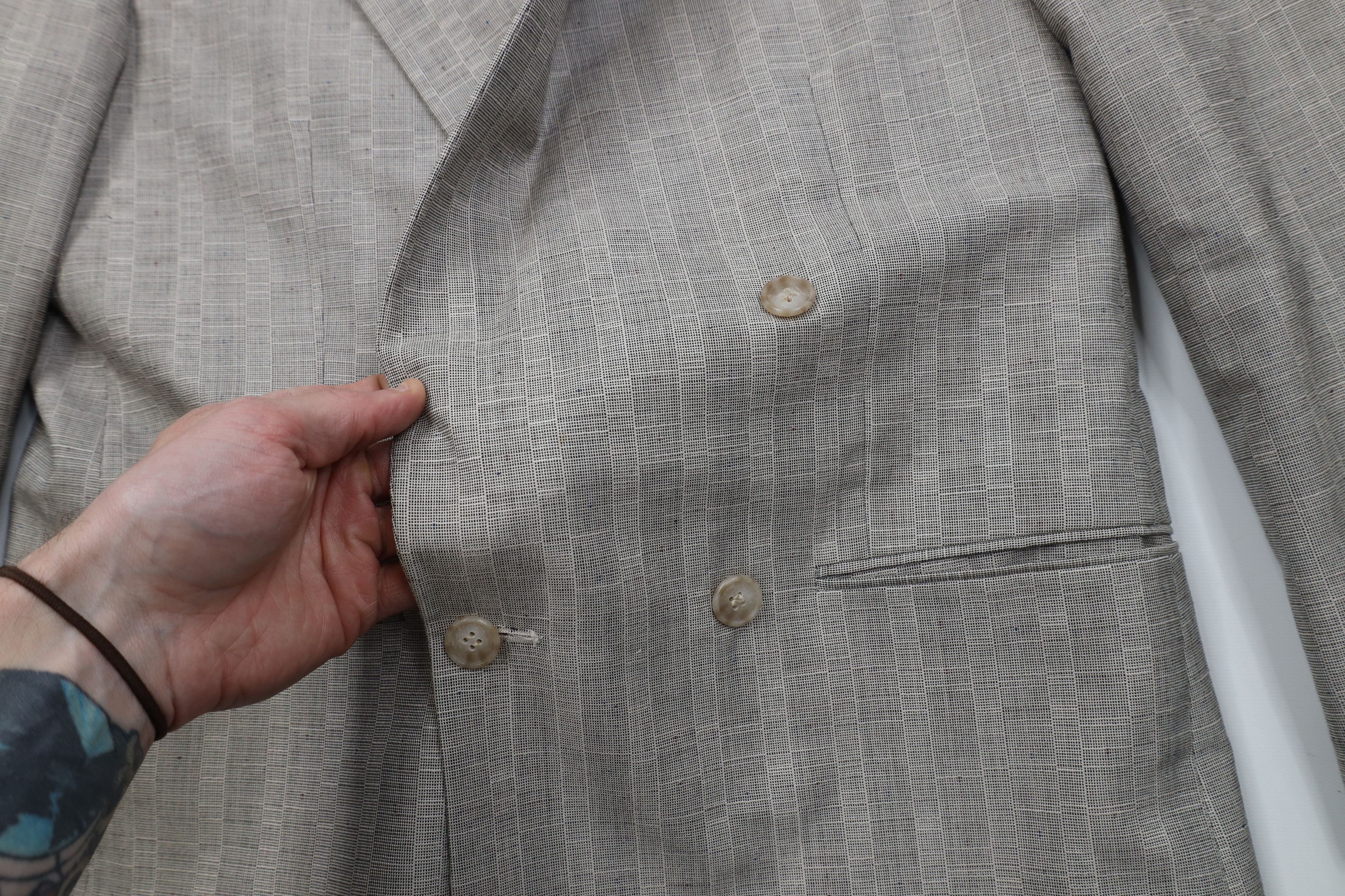 Vintage Vintage 80s 2 Piece Atomic Fleck Double Breasted Suit Size 40R - 6 Thumbnail