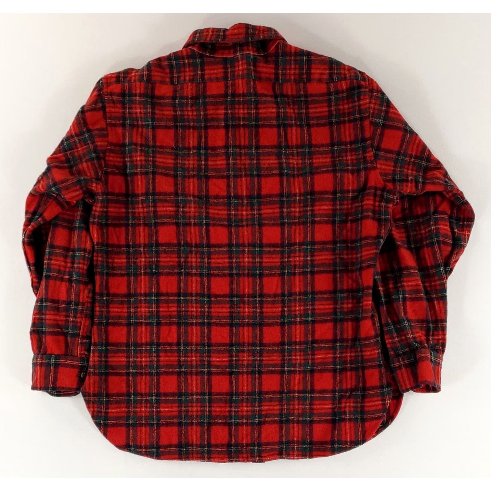 Pendleton VINTAGE Pendleton Lodge Shirt Mens L Red Plaid 100% Wool Button Up Made USA Wool Shirt Size US L / EU 52-54 / 3 - 3 Thumbnail