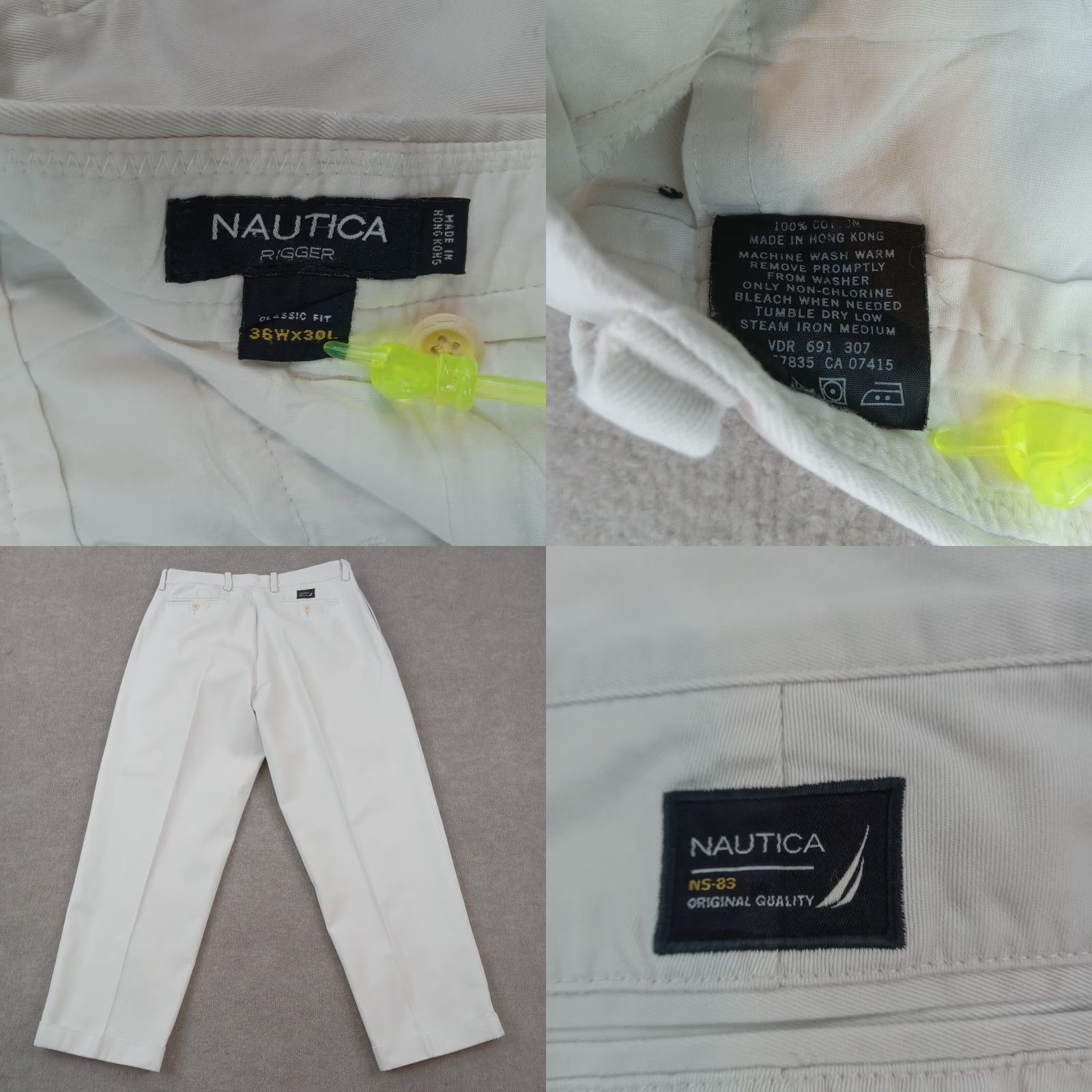 Nautica Nautica Mens Chino Pants Extra Large 36x30 Beige Pleated Casual Size US 36 / EU 52 - 8 Thumbnail