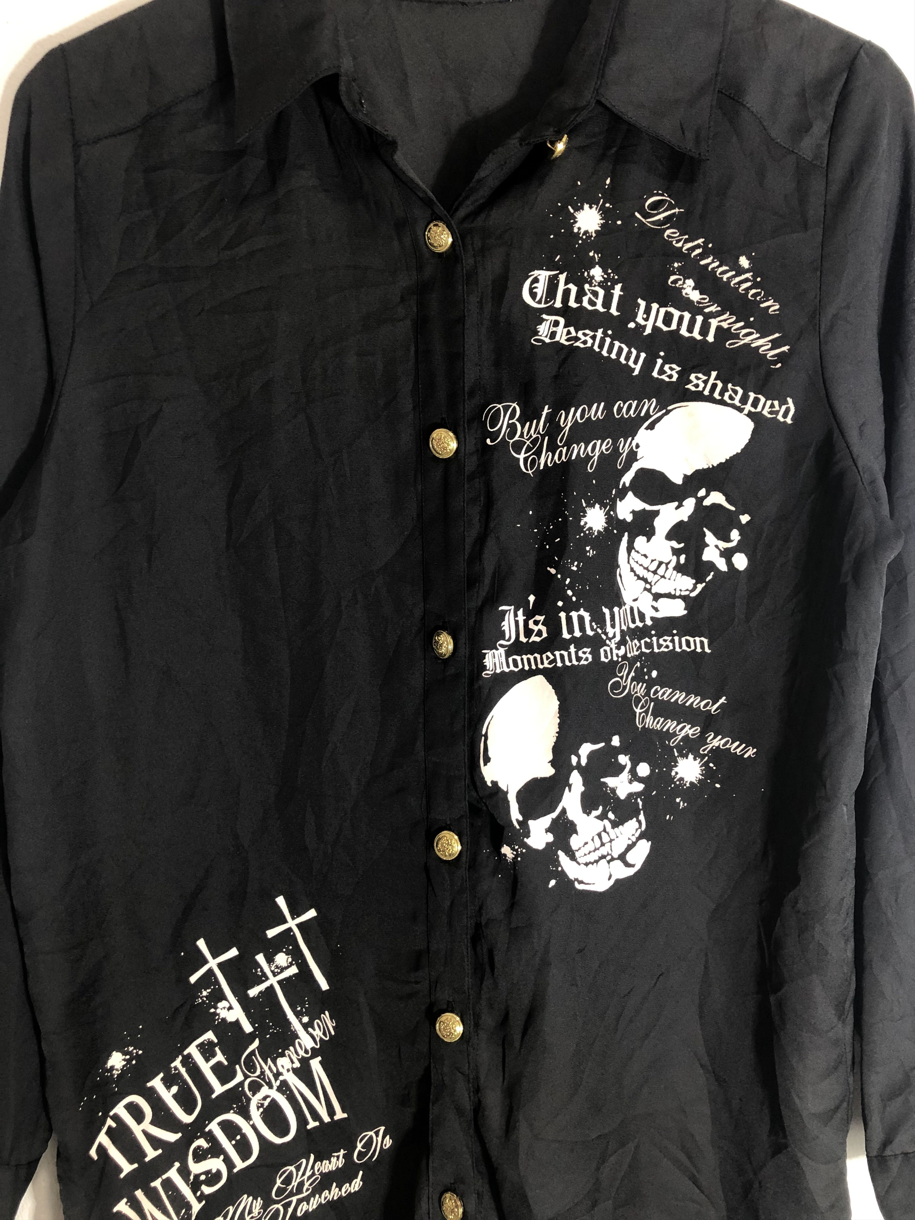 Japanese Brand Dig Deep Poem Black Button Shirt Size US M / EU 48-50 / 2 - 4 Thumbnail