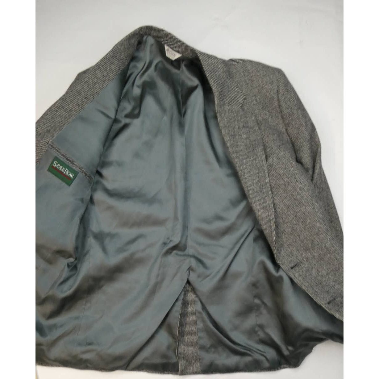 Savile Row 90s Savile Row Tweed Wool sport coat, 44L, gray, Made in USA Size 44L - 2 Thumbnail