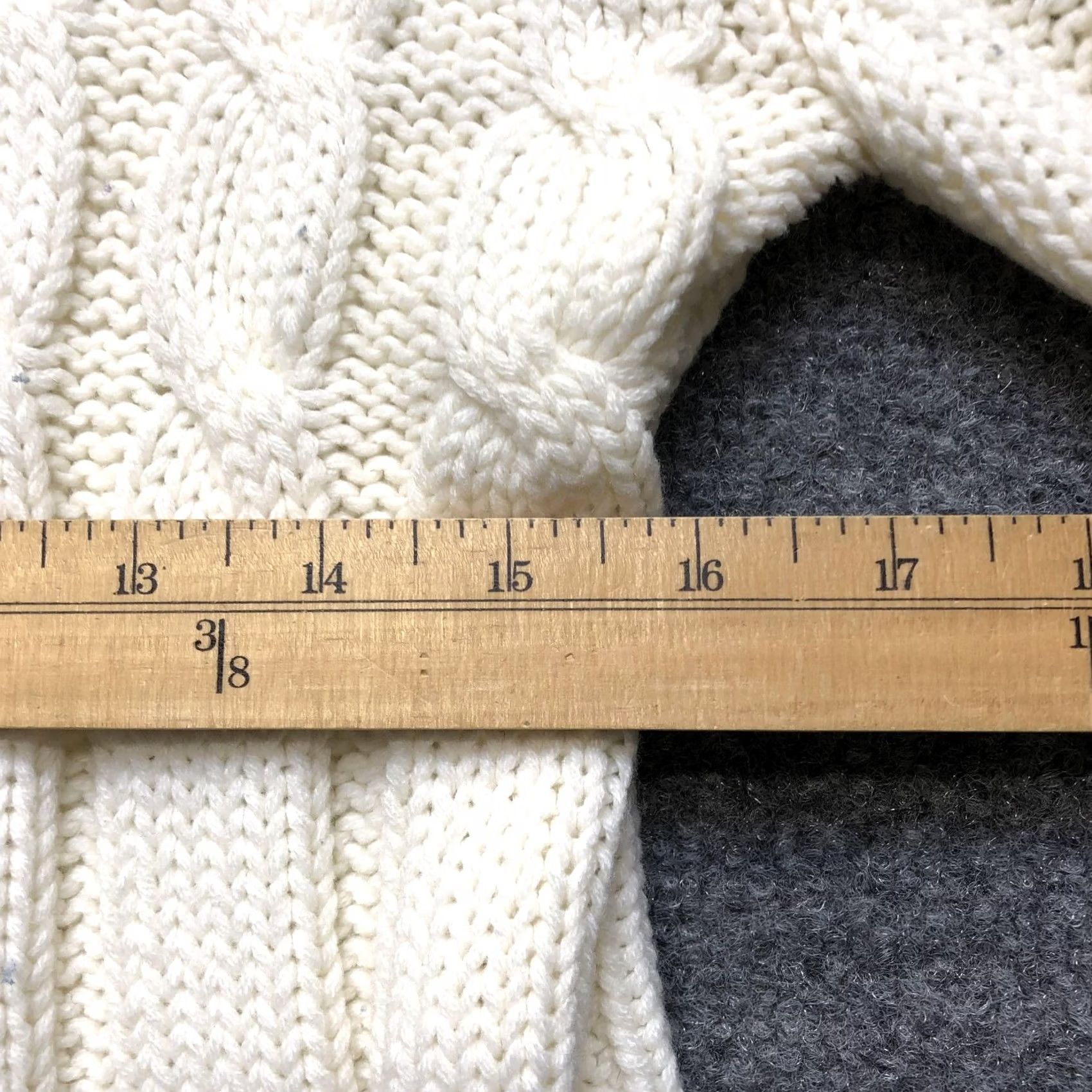 Vintage VINTAGE Merville Cardigan Sweater Womens Large White Cable-Turtleneck Pockets Size L / US 10 / IT 46 - 5 Thumbnail