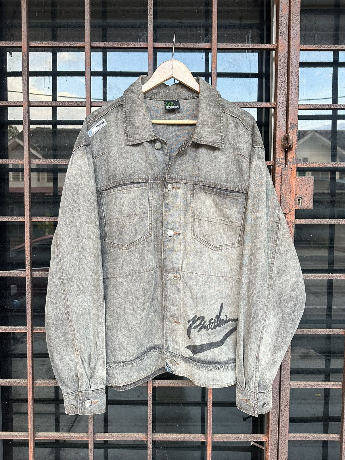 Vintage 👹Vintage Pract Faded Oversized Trucker Jacket Size US XL / EU 56 / 4 - 1 Thumbnail