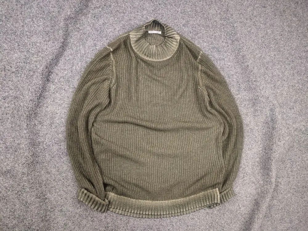 Vintage Simon Gray Cashmere wash Olive textured knit sweater Loro Size US S / EU 44-46 / 1 - 1 Thumbnail