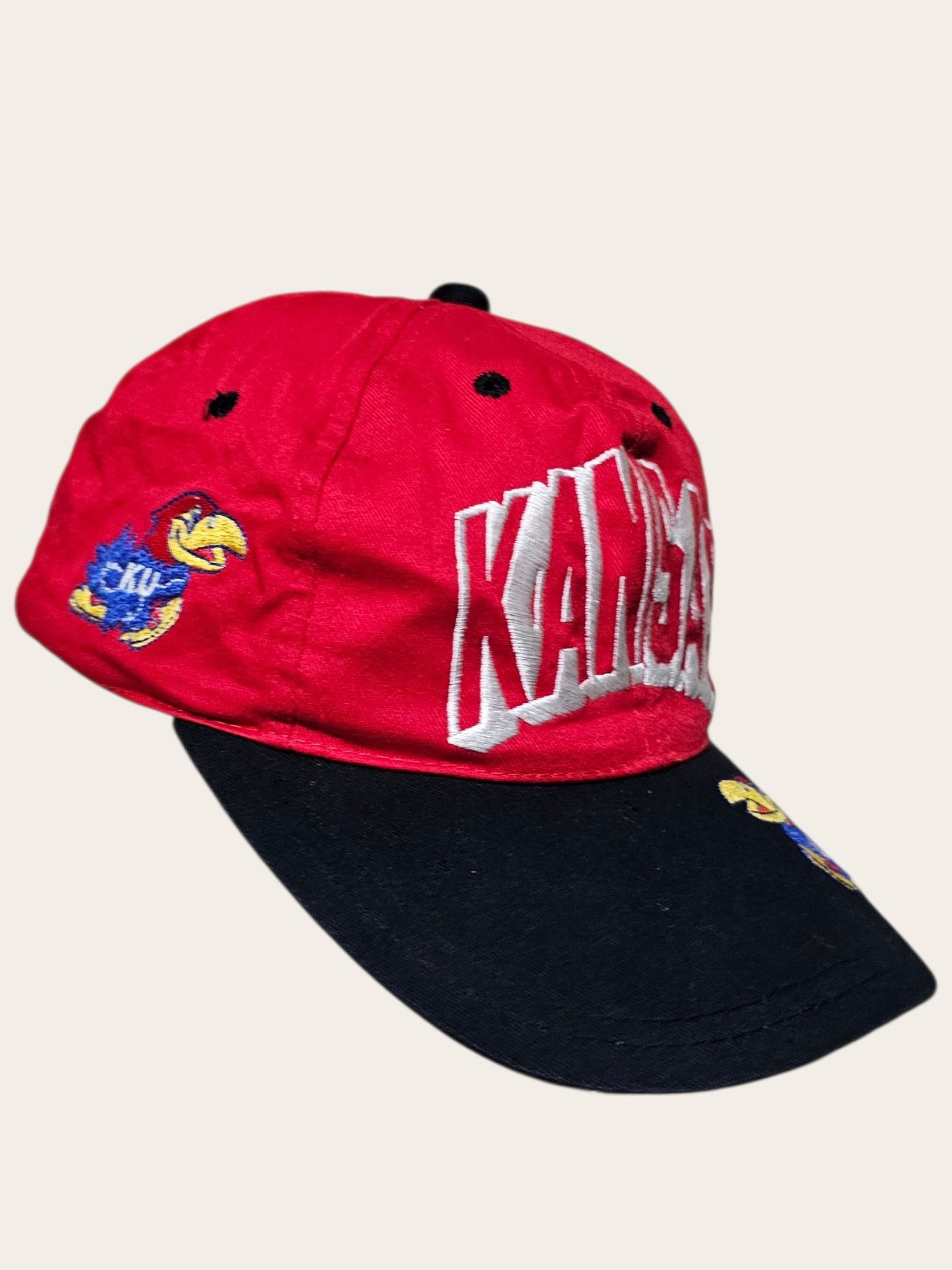Vintage Kansas Jayhawks Big Logo Spellout Hat Size ONE SIZE - 2 Thumbnail