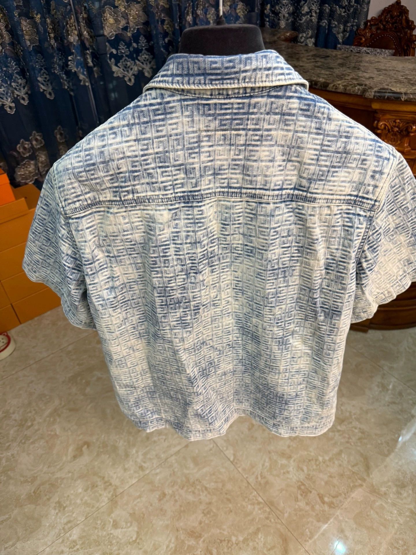 Givenchy GIVENCHY Oversized Denim Tie-Dye Full/Knit Logo Polo Shirt M Size US M / EU 48-50 / 2 - 2 Thumbnail