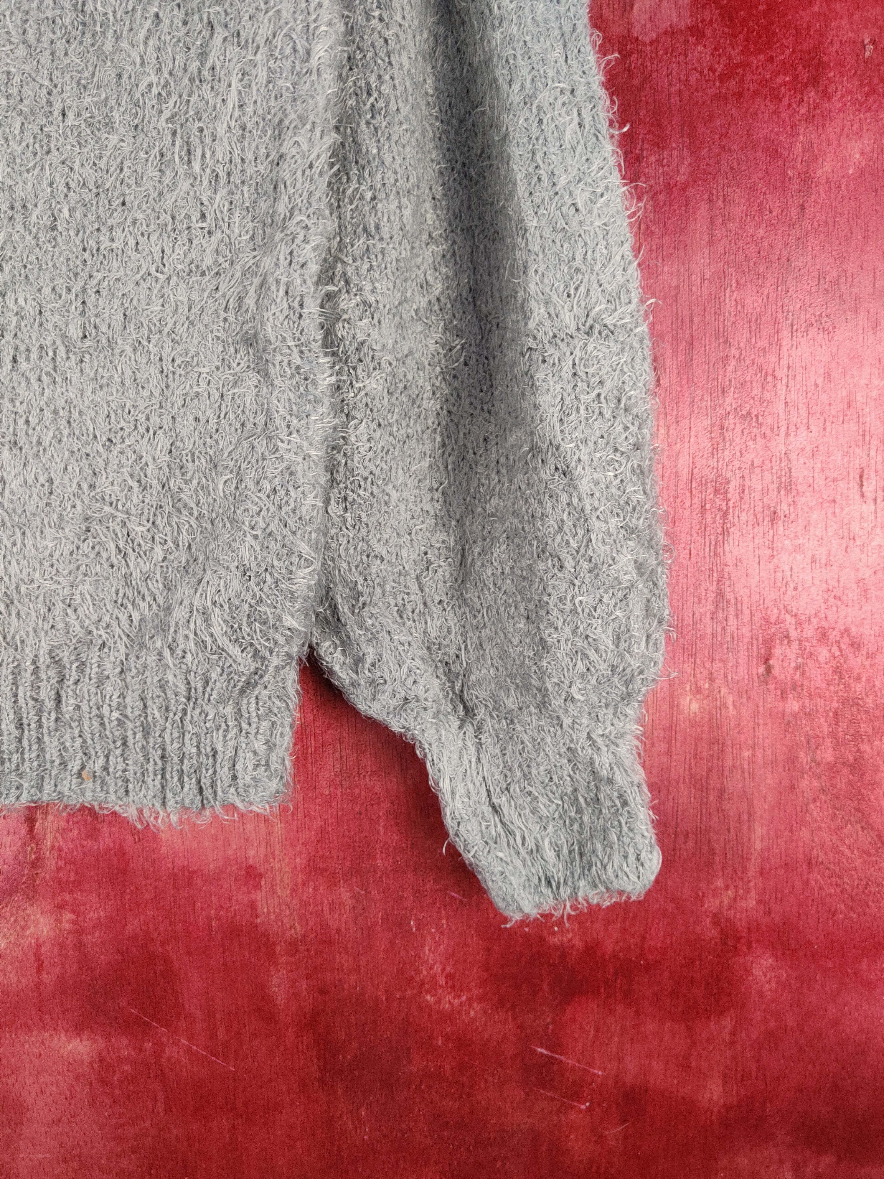 GU GU Dark Gray Shag Shaggy Fur Mohair Knitwear #S2094 Size S / US 4 / IT 40 - 6 Thumbnail