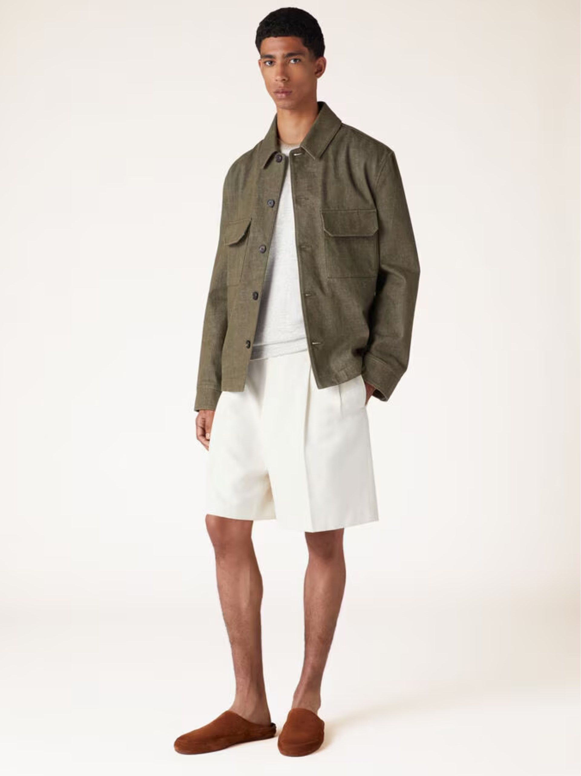 Loro Piana o1w1db10125 FAN8927 Siwo T-Shirt in Beige Size US M / EU 48-50 / 2 - 2 Thumbnail