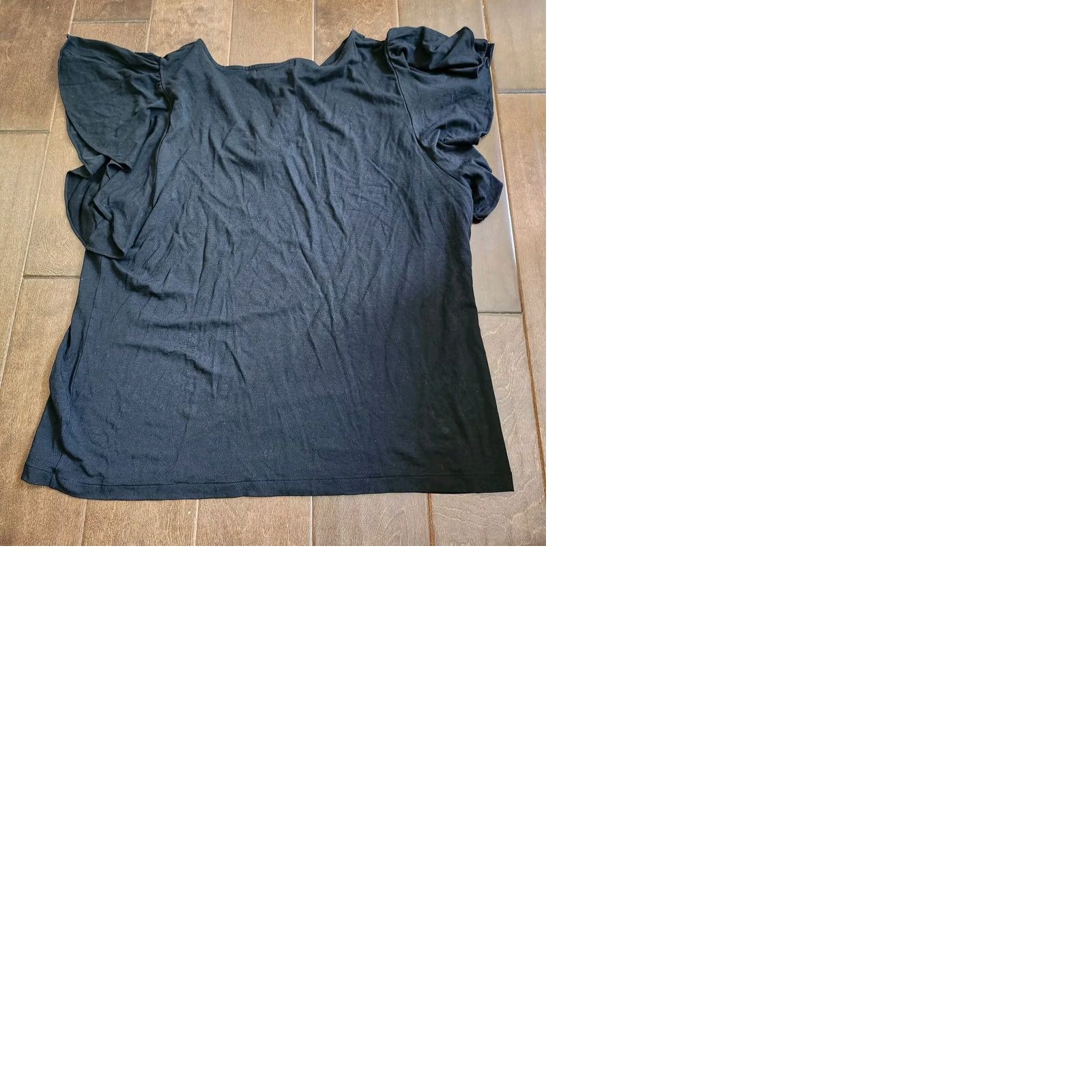 Ralph Lauren Ralph Lauren Women's JUNIOR Black Short Sleeve V-Neck Ruffle Blouse XL - Blouse, Short Sleeve, V-Neck, Black, Juniors, Adult Womens Size XL / US 12-14 / IT 48-50 - 9 Thumbnail