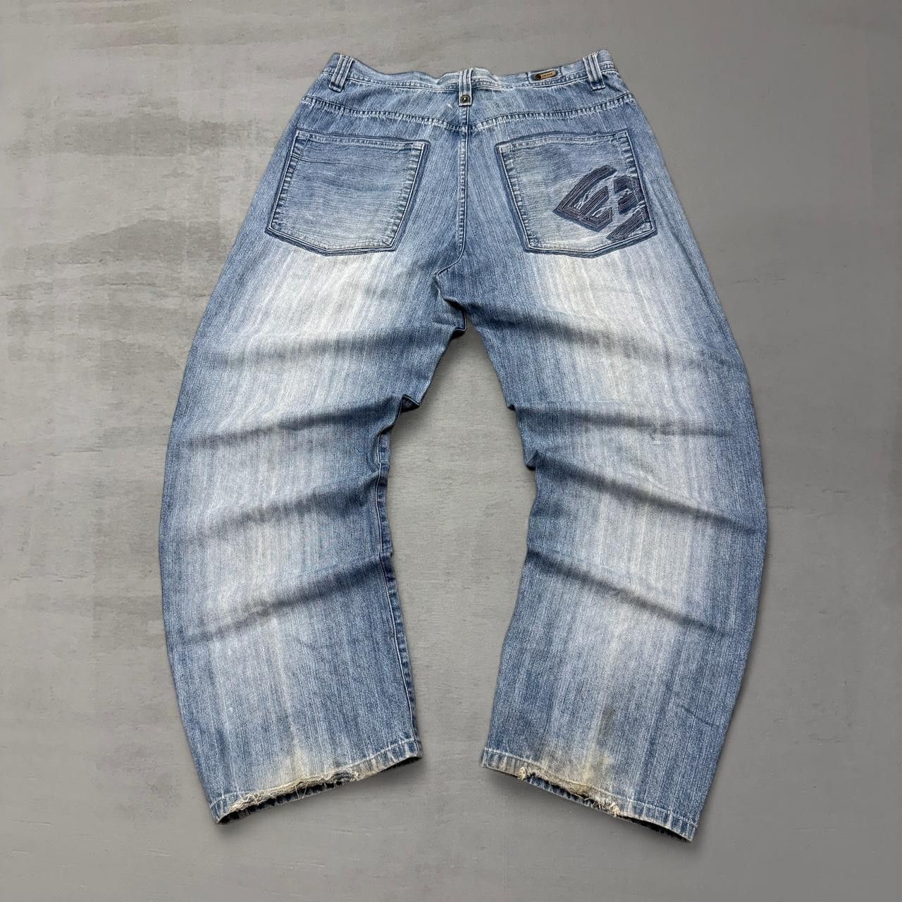 Enyce Enyce Faded Gradient Baggy Embroidered Jeans Size 36 x 32 Size US 36 / EU 52 - 1 Thumbnail
