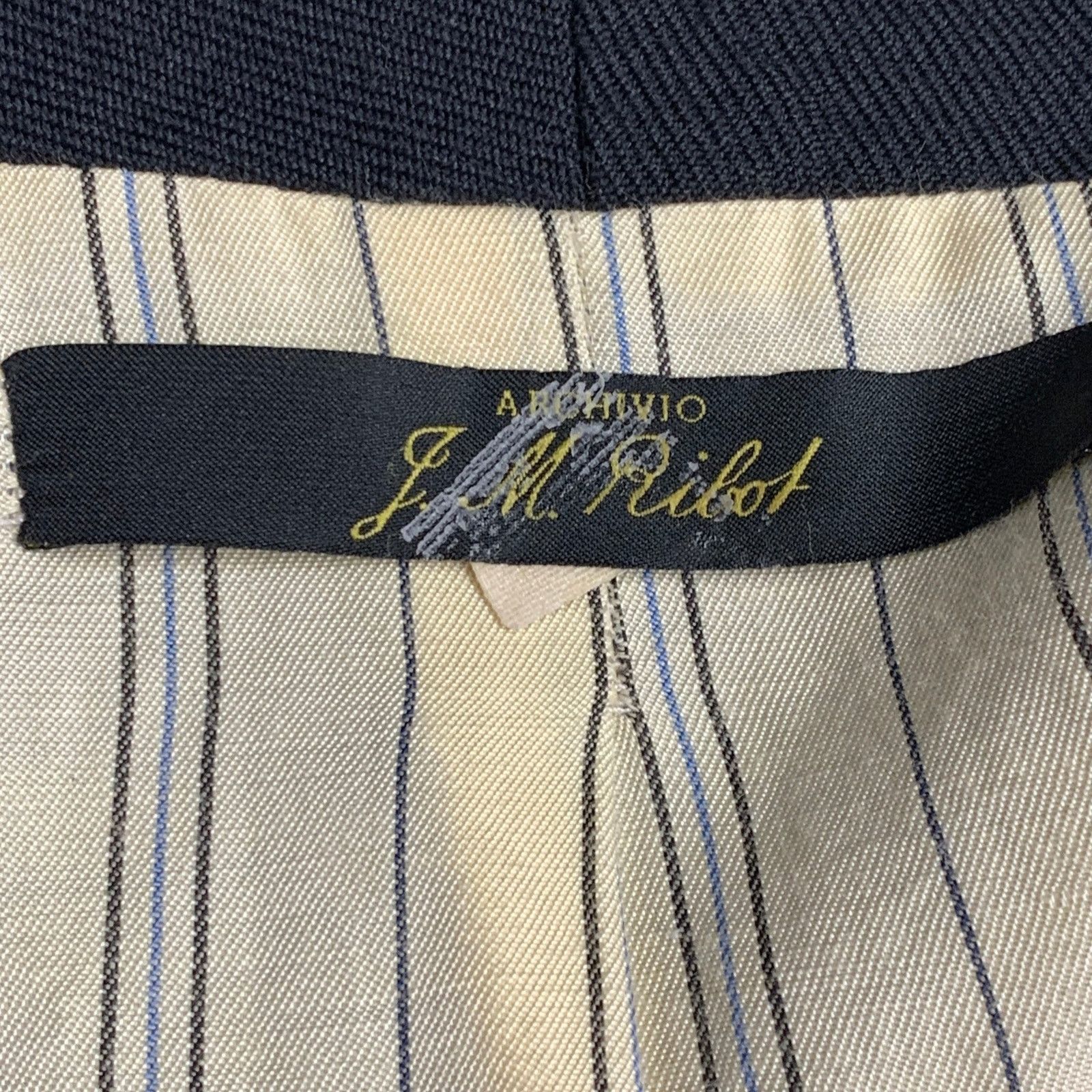 Archivio J.M. Ribot M Black Wool Twill Single Breasted Buttoned Jacket Size US M / EU 48-50 / 2 - 5 Thumbnail