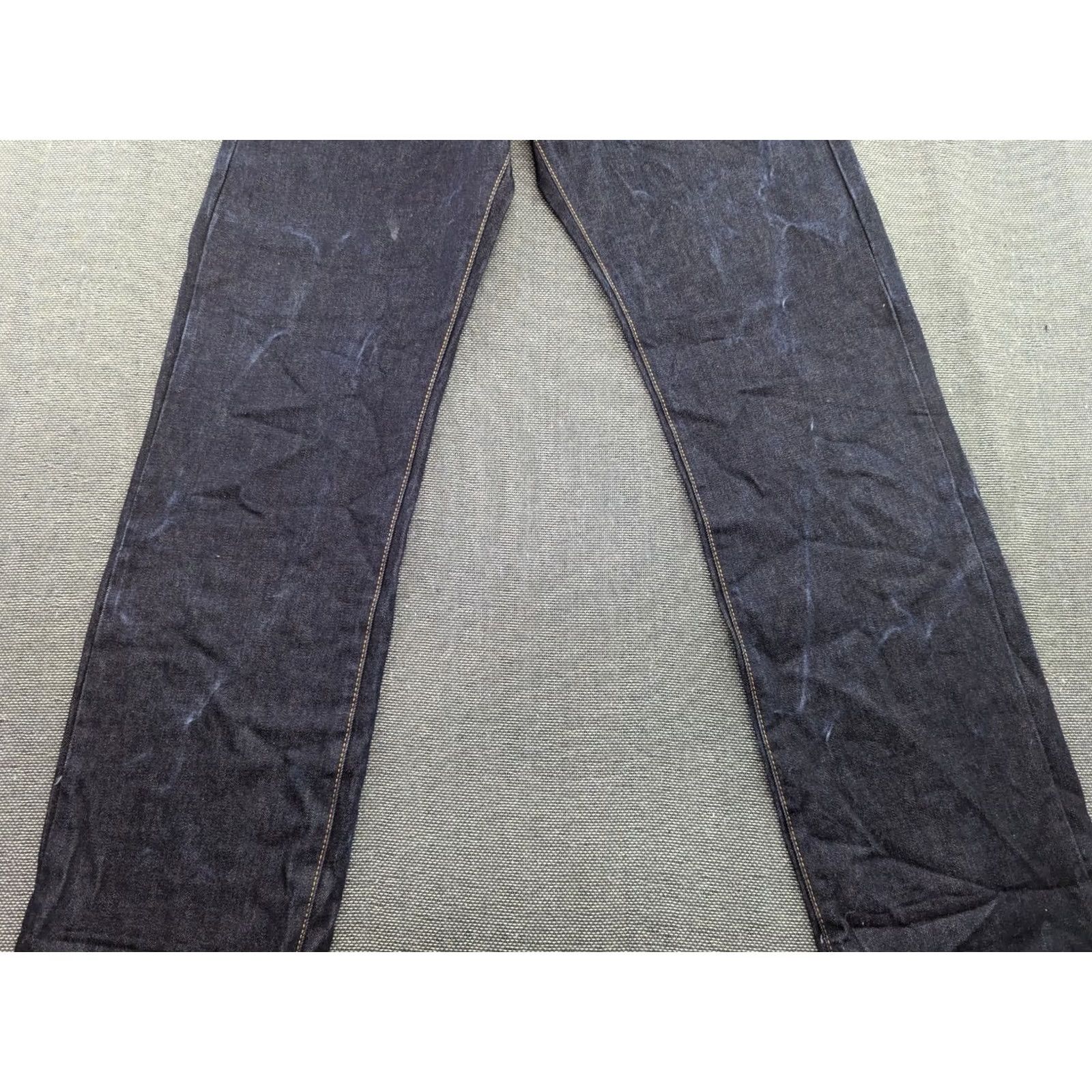Vintage Vintage Freddies of Pinewood Mens Jeans W32 L33 Distressed Button Fly Dark Blue Denim Cotton Straight Regular 90s Mens Jeans Size US 33 - 5 Thumbnail
