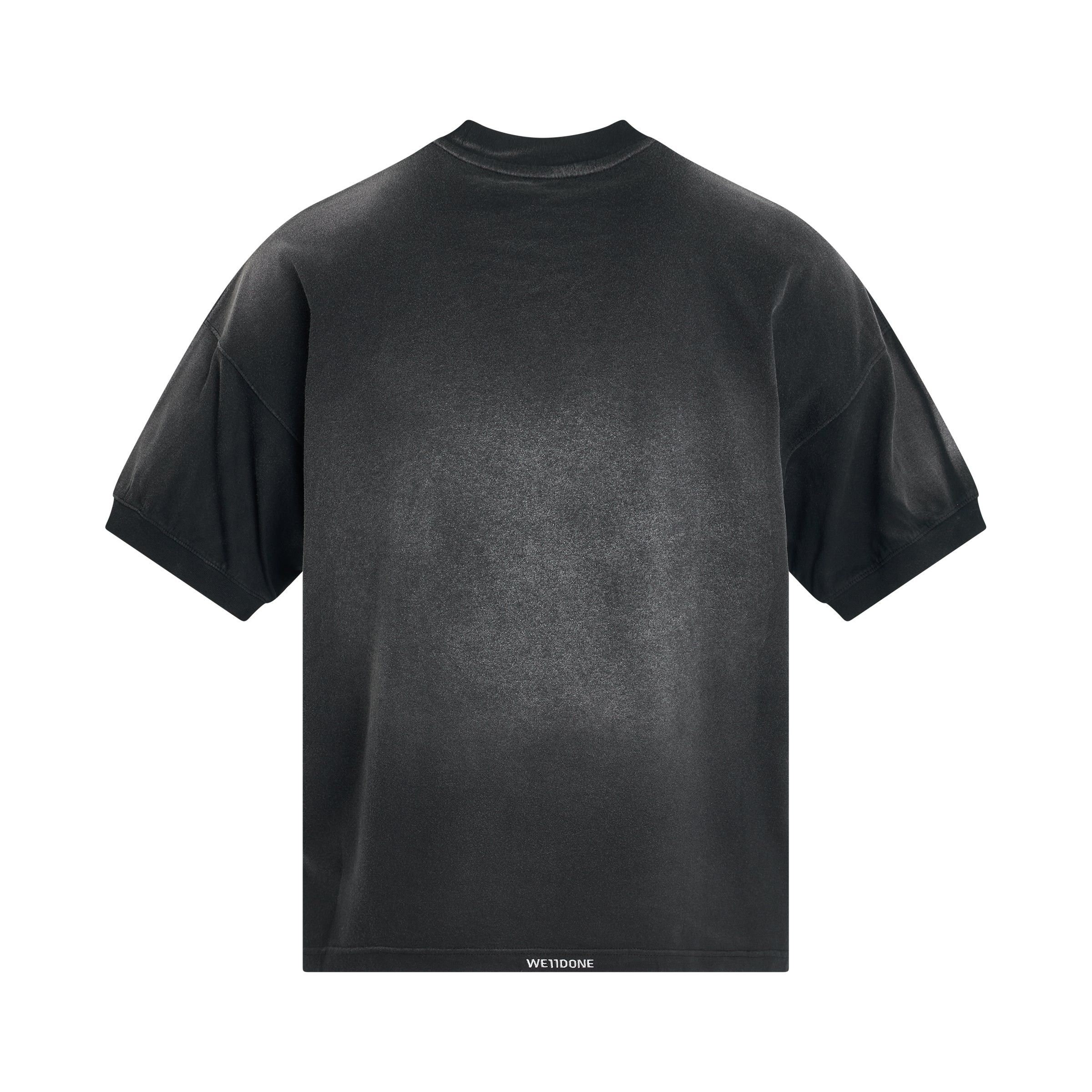 WE11DONE o1mris0824 Ribbed Logo T-Shirt in Black Size US L / EU 52-54 / 3 - 4 Thumbnail