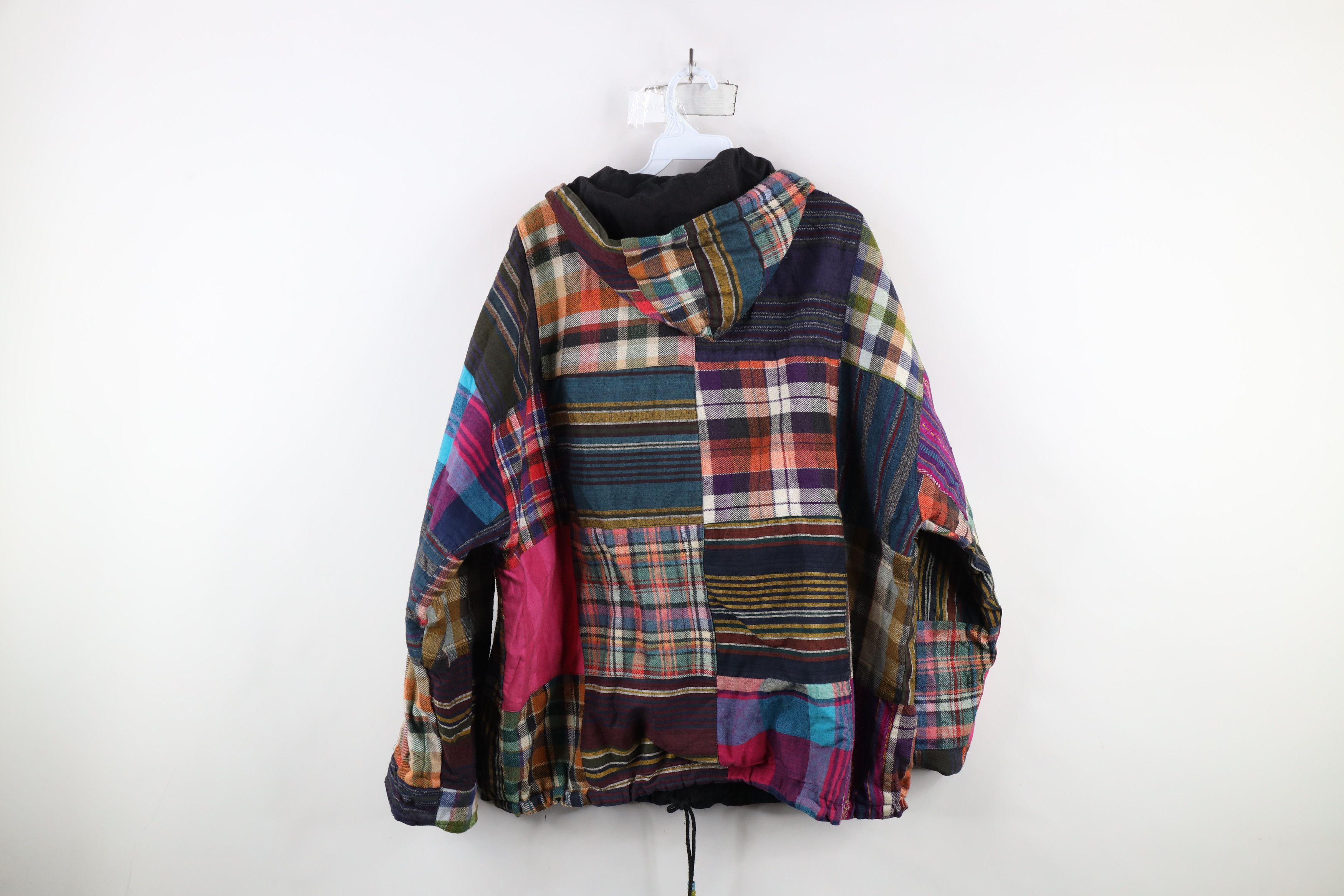 Vintage Vintage 90s Streetwear Quilt Patchwork Hooded Anorak Jacket Size ONE SIZE - 12 Thumbnail