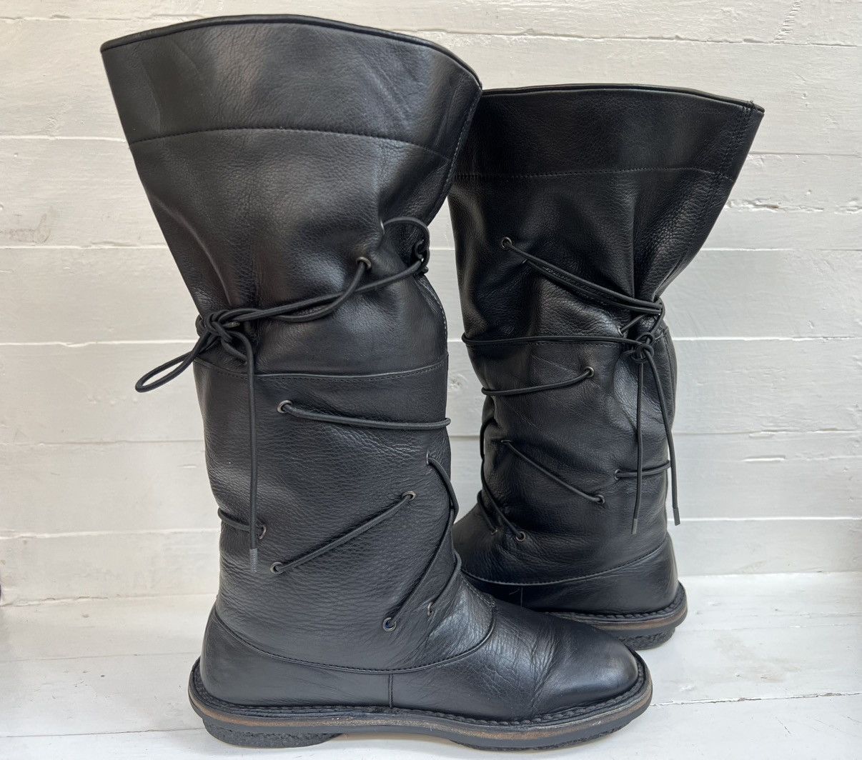 Trippen Trippen Hysterie Black Leather Slouchy Tall Boot Gothic Punk Size US 7 / IT 37 - 7 Thumbnail