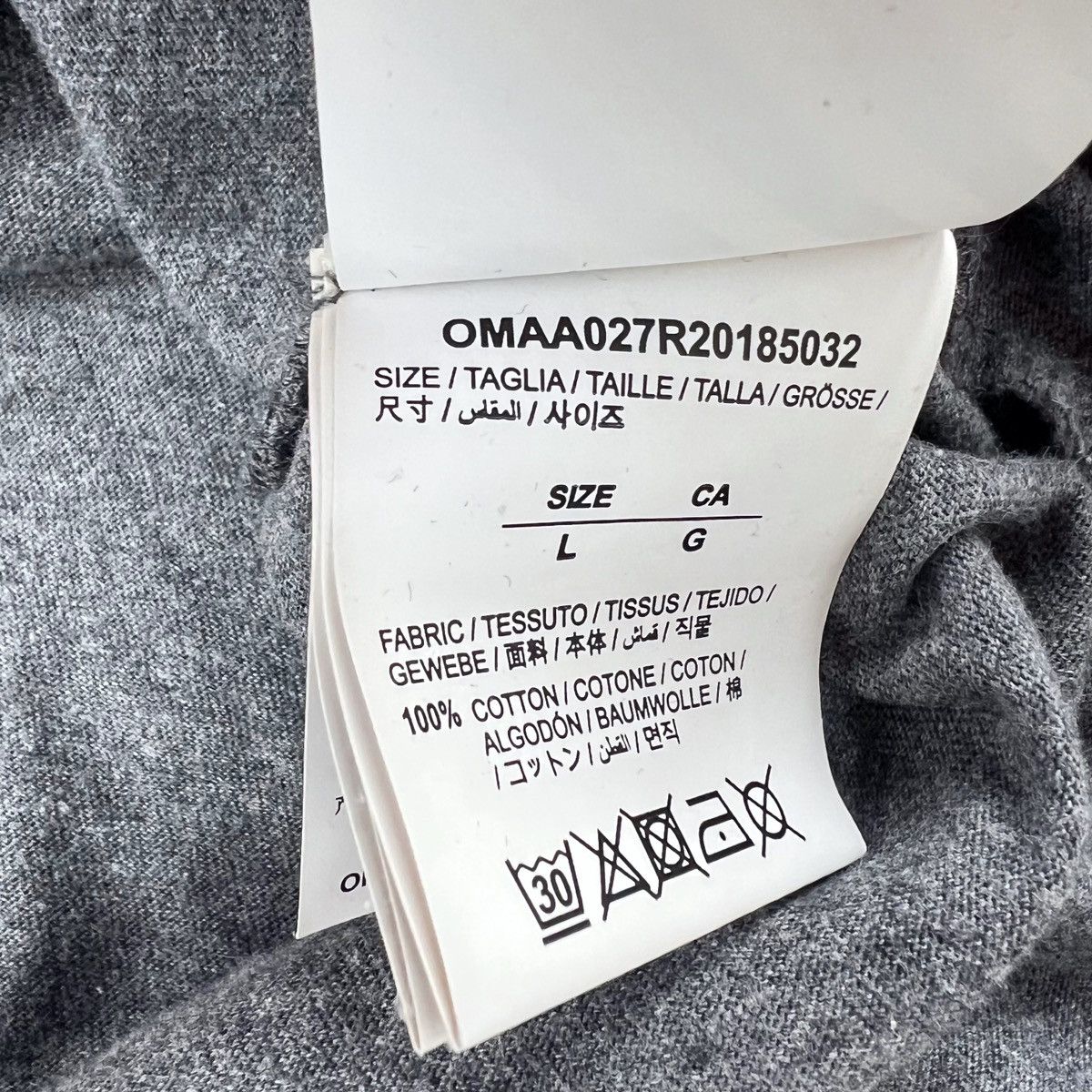 Off-White Off-White Grey Cutout Arrows T Shirt Size US L / EU 52-54 / 3 - 4 Thumbnail