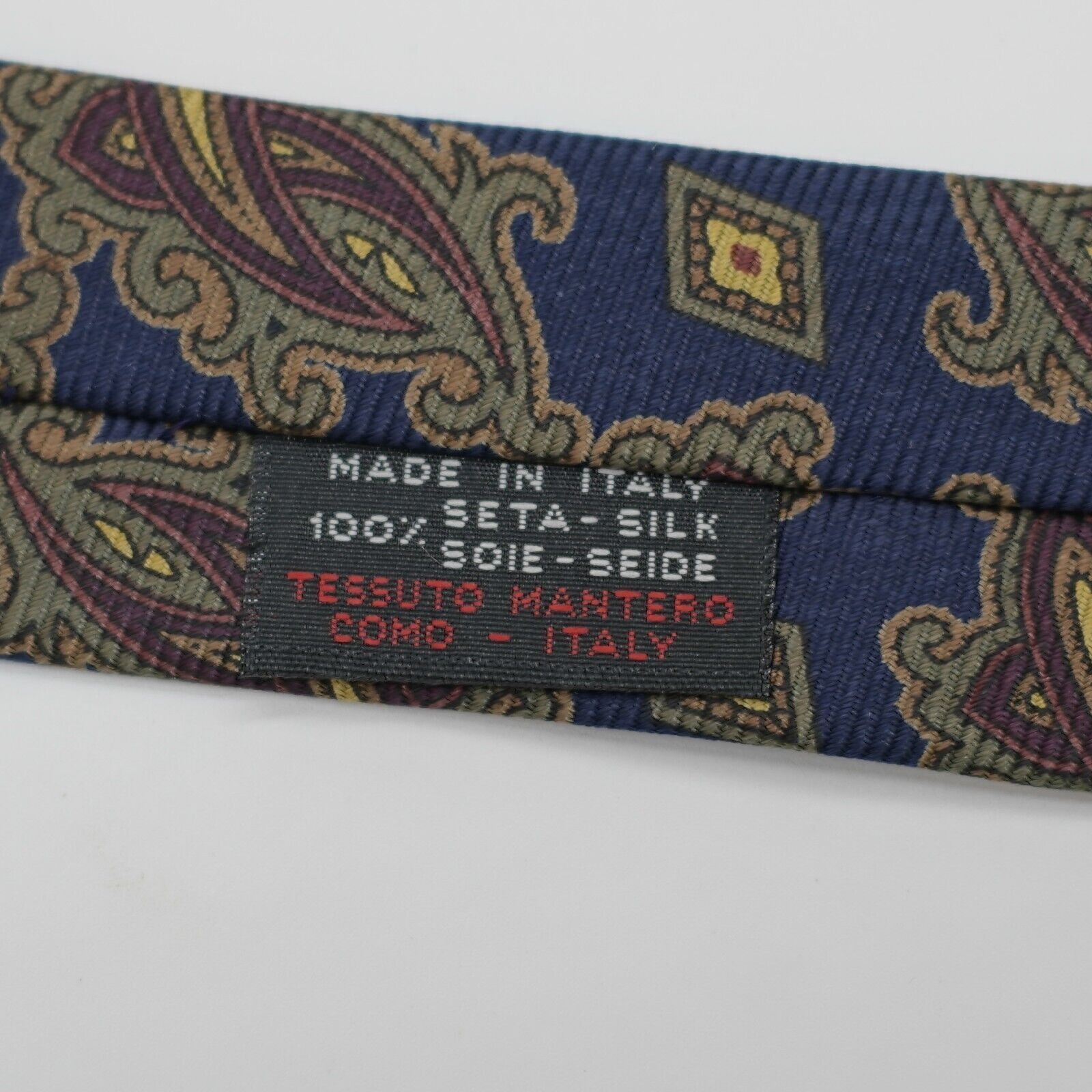 Joseph Abboud Joseph Abboud Blue Green Woven Paisley Short Italian Silk Ti Size ONE SIZE - 4 Thumbnail