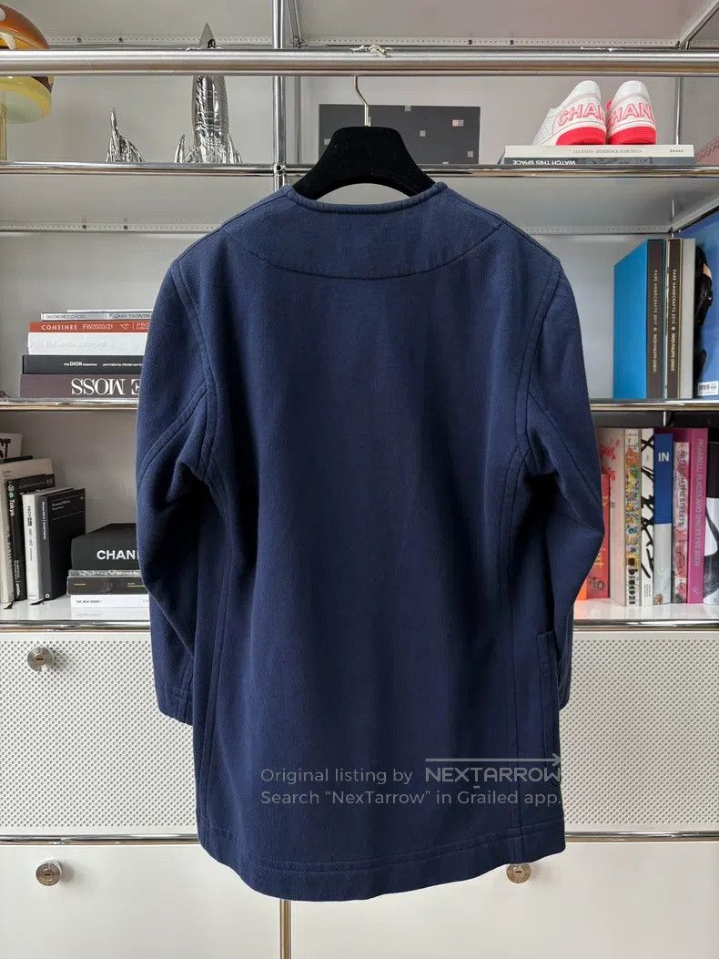 Hermes Hermes Vintage navy blue V-neck embroidered badge college Size S / US 4 / IT 40 - 3 Thumbnail