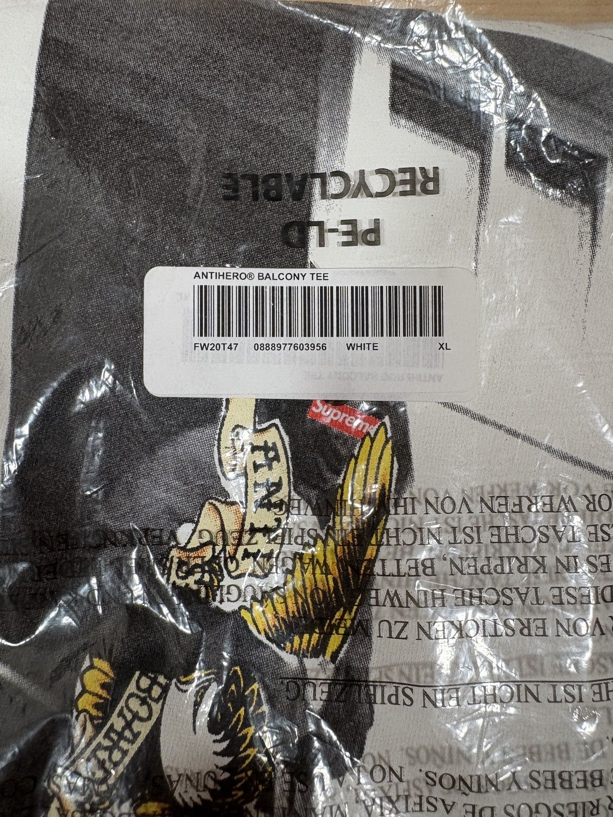 Antihero × Supreme Supreme X Anti Hero Balcony T Shirt Size US XL / EU 56 / 4 - 5 Thumbnail