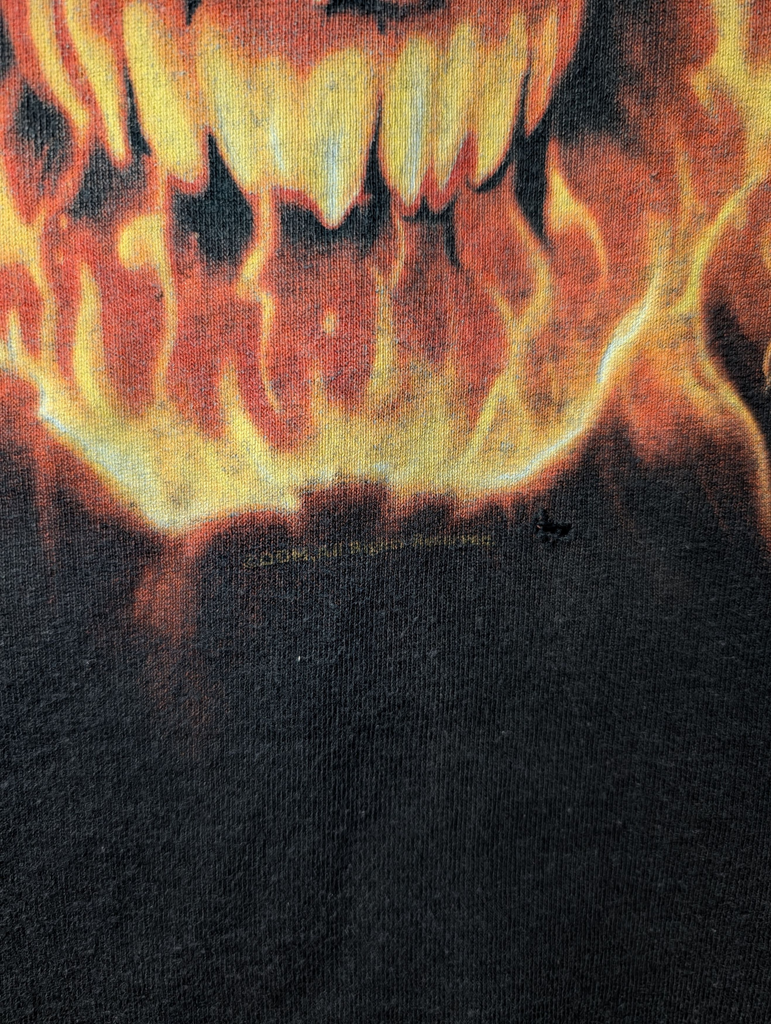 Liquid Blue Exile Flaming Skull Skeleton Rib Cage Vintage Goth T-Shirt Size US XL / EU 56 / 4 - 3 Thumbnail