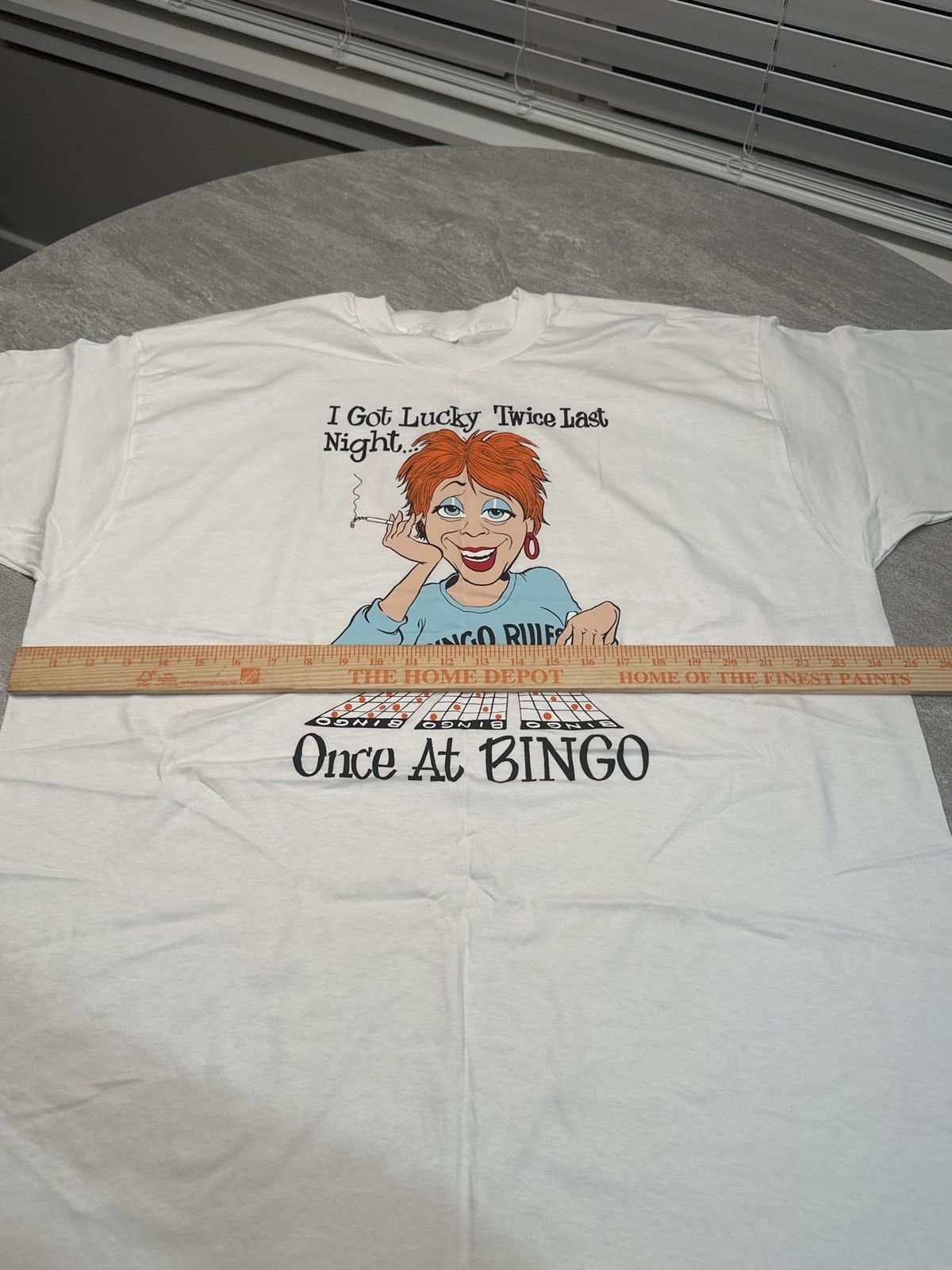 Fruit Of The Loom × Vintage Vintage 80s Bingo Smoking Single Stitch Shirt Funny Comedy Size US XXL / EU 58 / 5 - 6 Thumbnail