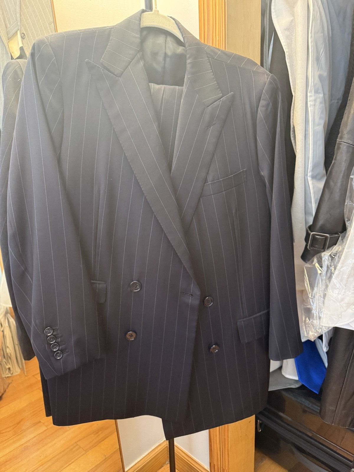 Ralph Lauren Purple Label RLPL double breasted Pinstripe suit Size 42R - 1 Thumbnail