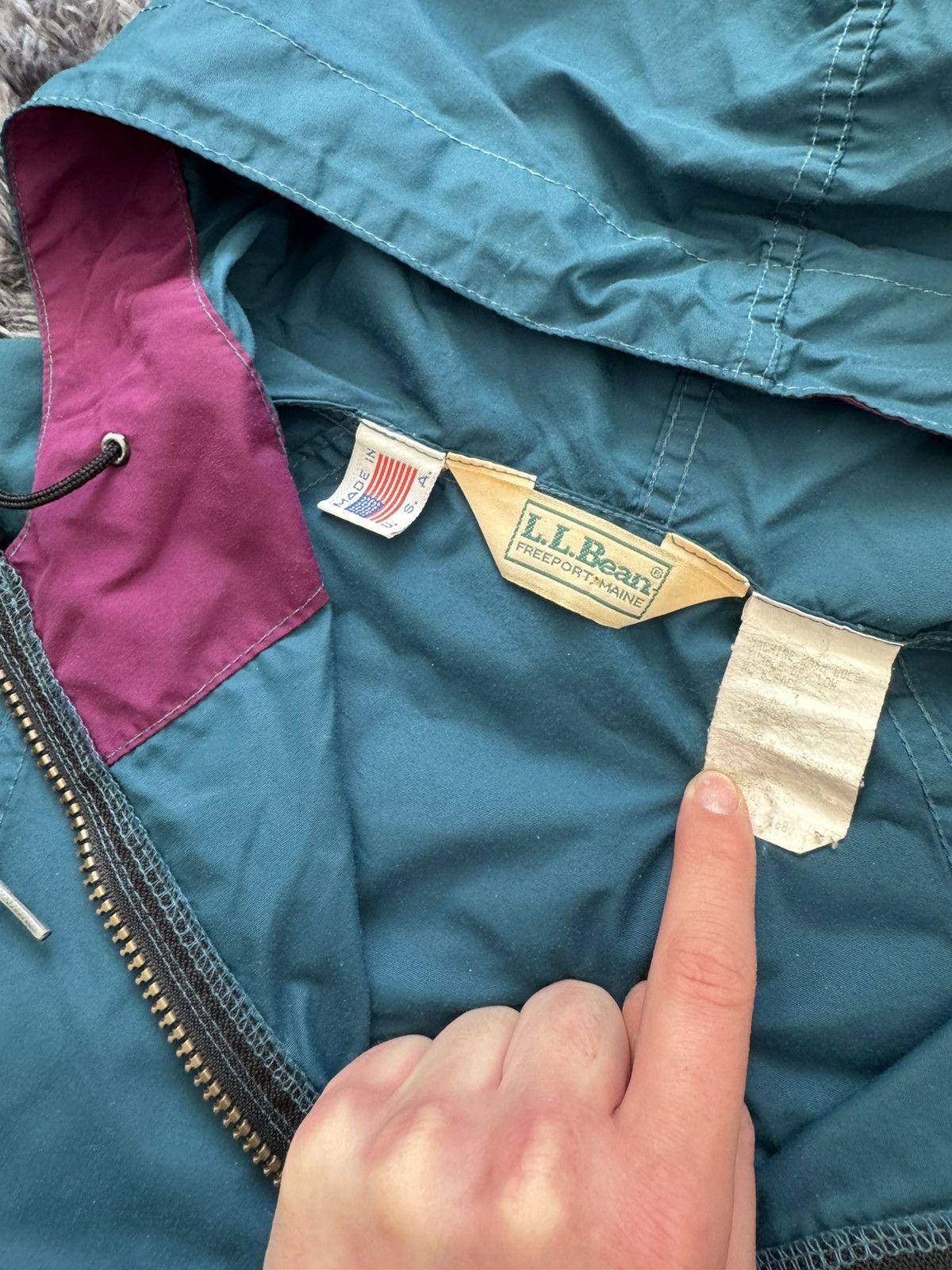 L.L. Bean Vintage 90s L.L. Bean Anorak - Made in USA - Teal/Purple Size M / US 6-8 / IT 42-44 - 3 Thumbnail